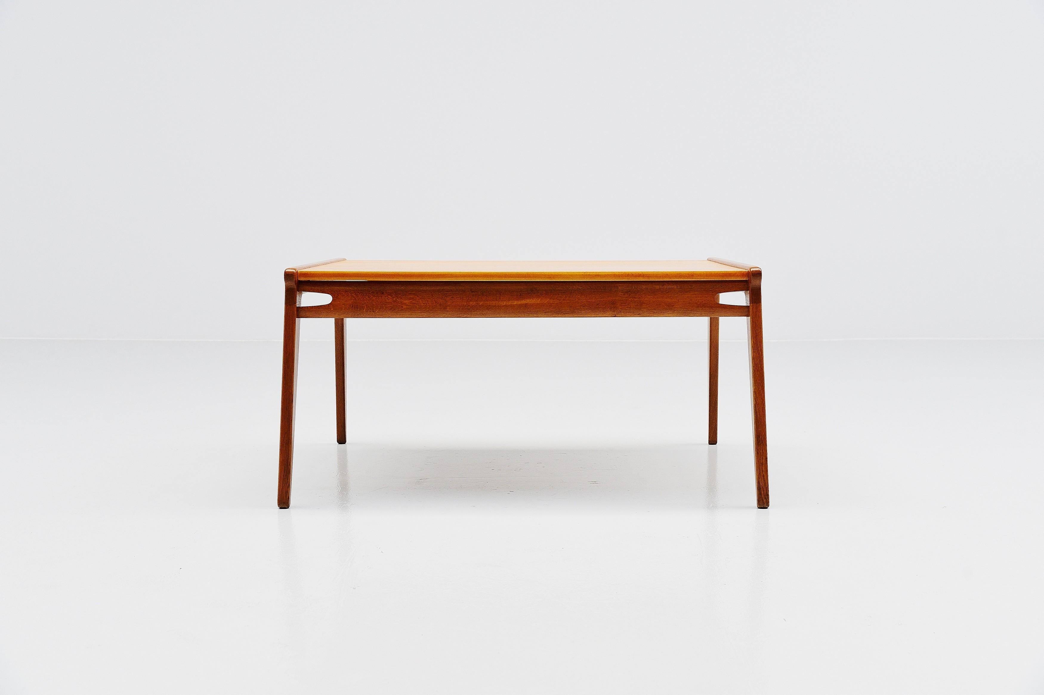 Mid-20th Century Oak Hunting Coffee Table, Sweden, 1960 For Sale