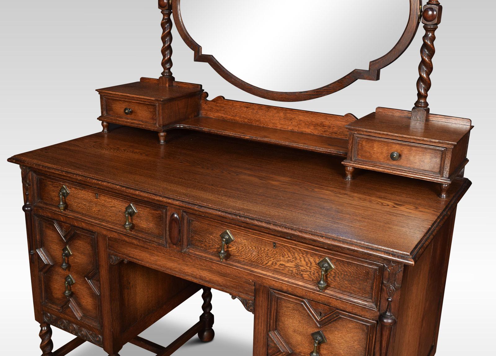 Oak Jacobean Style Dressing Table 1