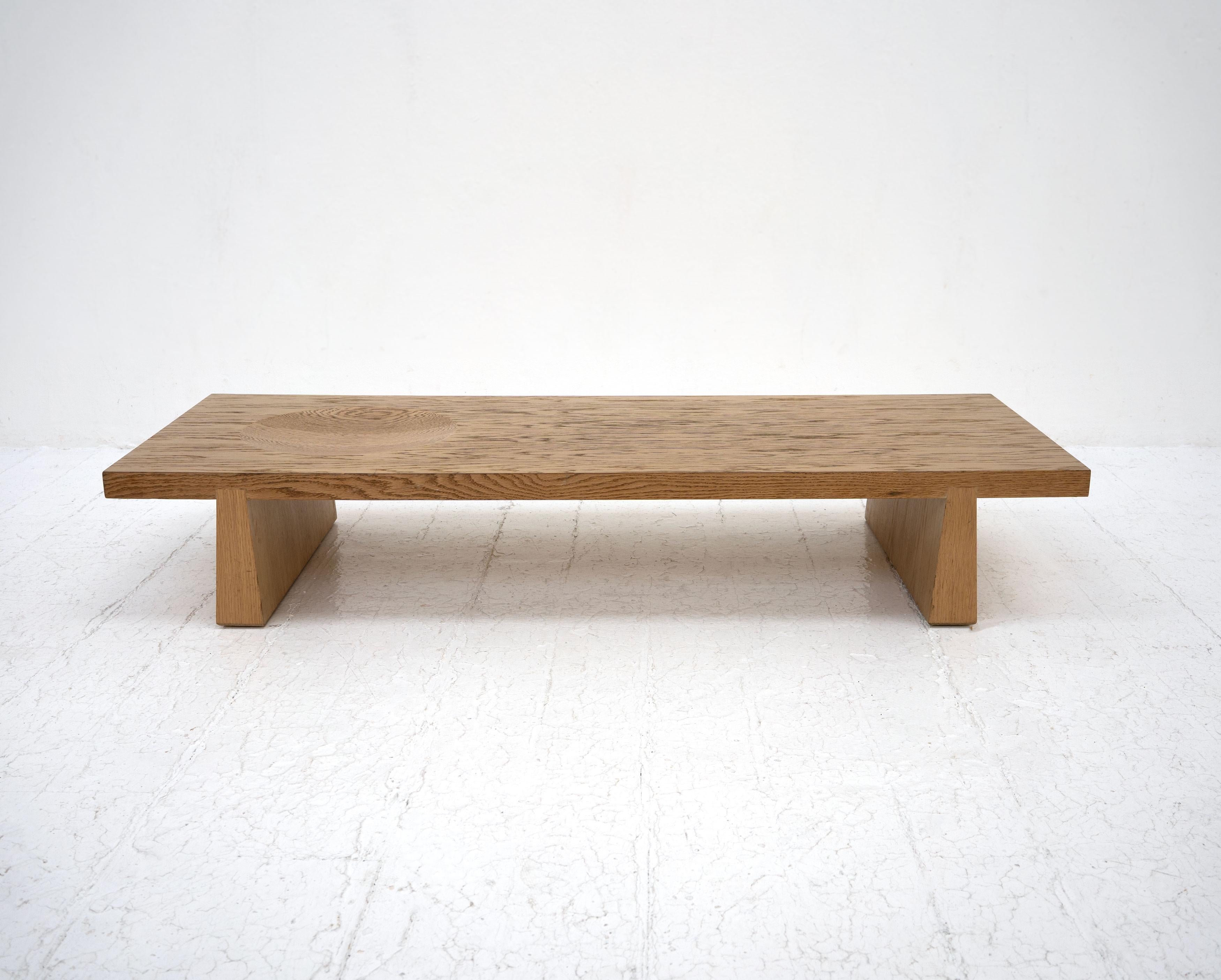 Mid-Century Modern Oak Japanese Style Coffee Table after Alan Peters For Sale