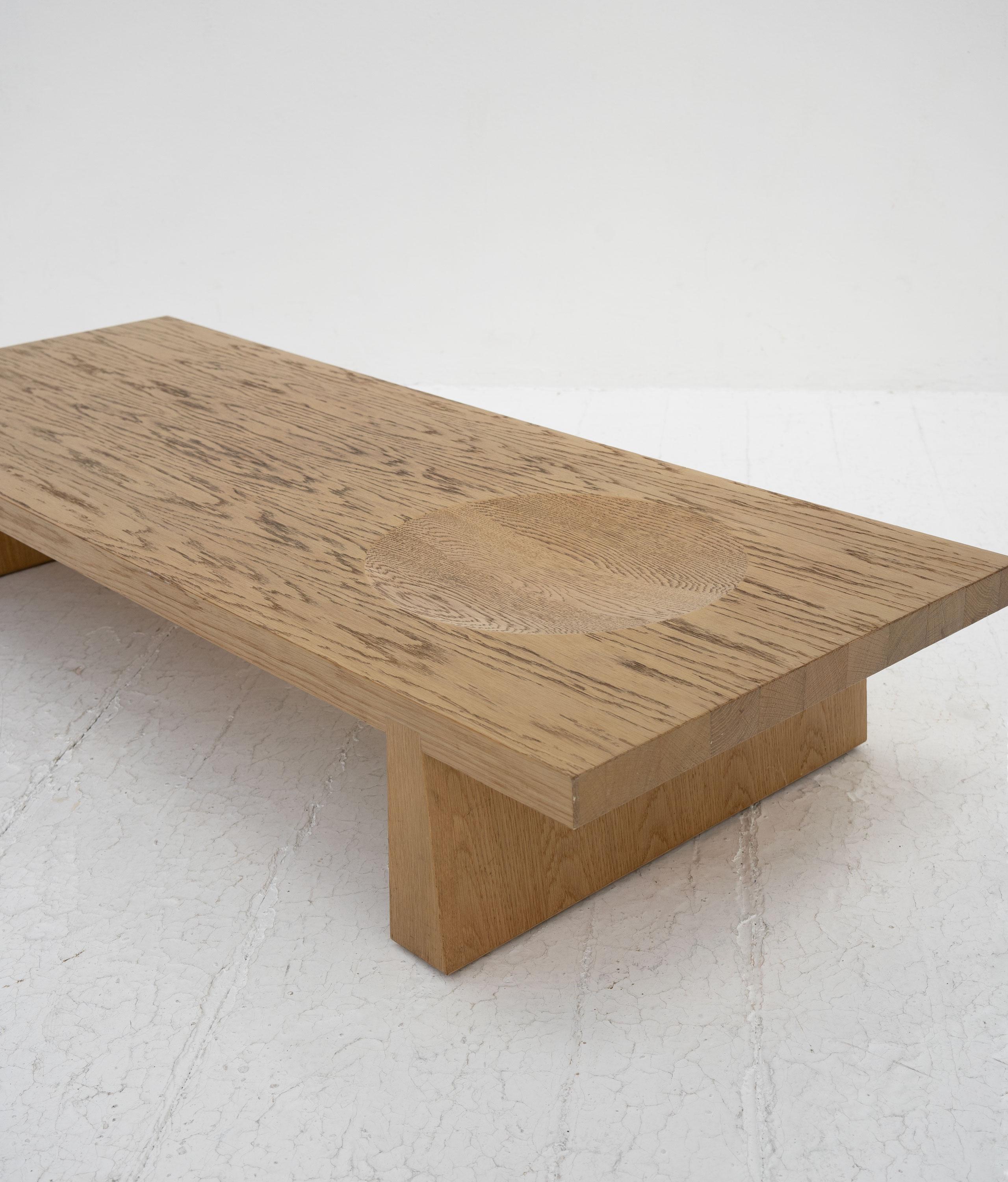 British Oak Japanese Style Coffee Table after Alan Peters For Sale