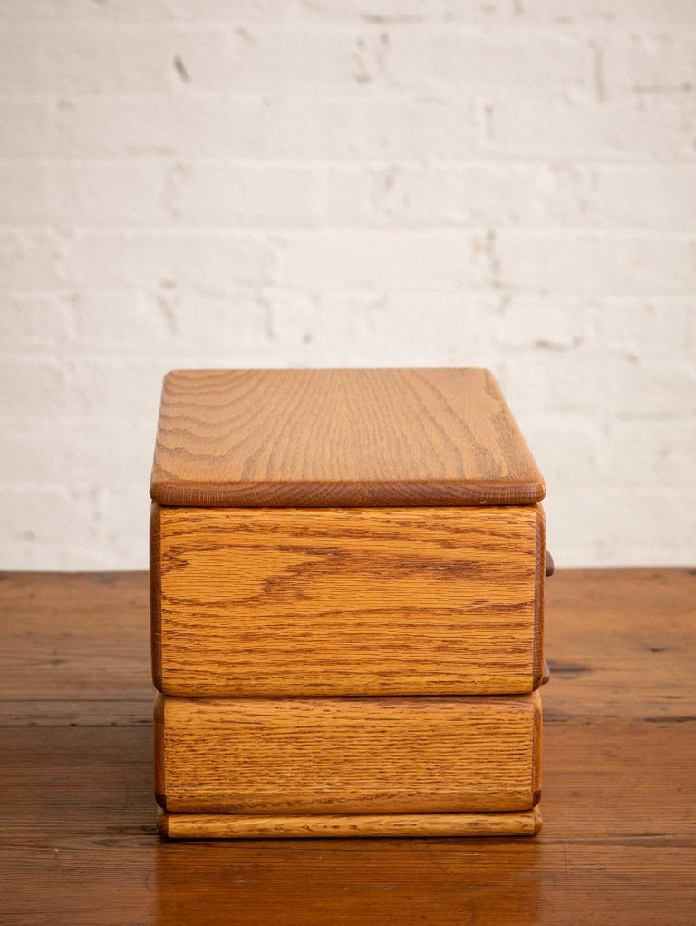 Oak Jewelry Box with Inlay Detail For Sale at 1stDibs