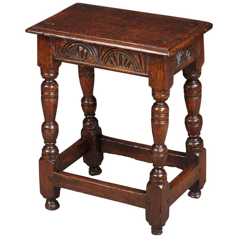 Joined Stool Oak Joined Stool, Charles I period, English, circa 1630-1640 at 1stDibs