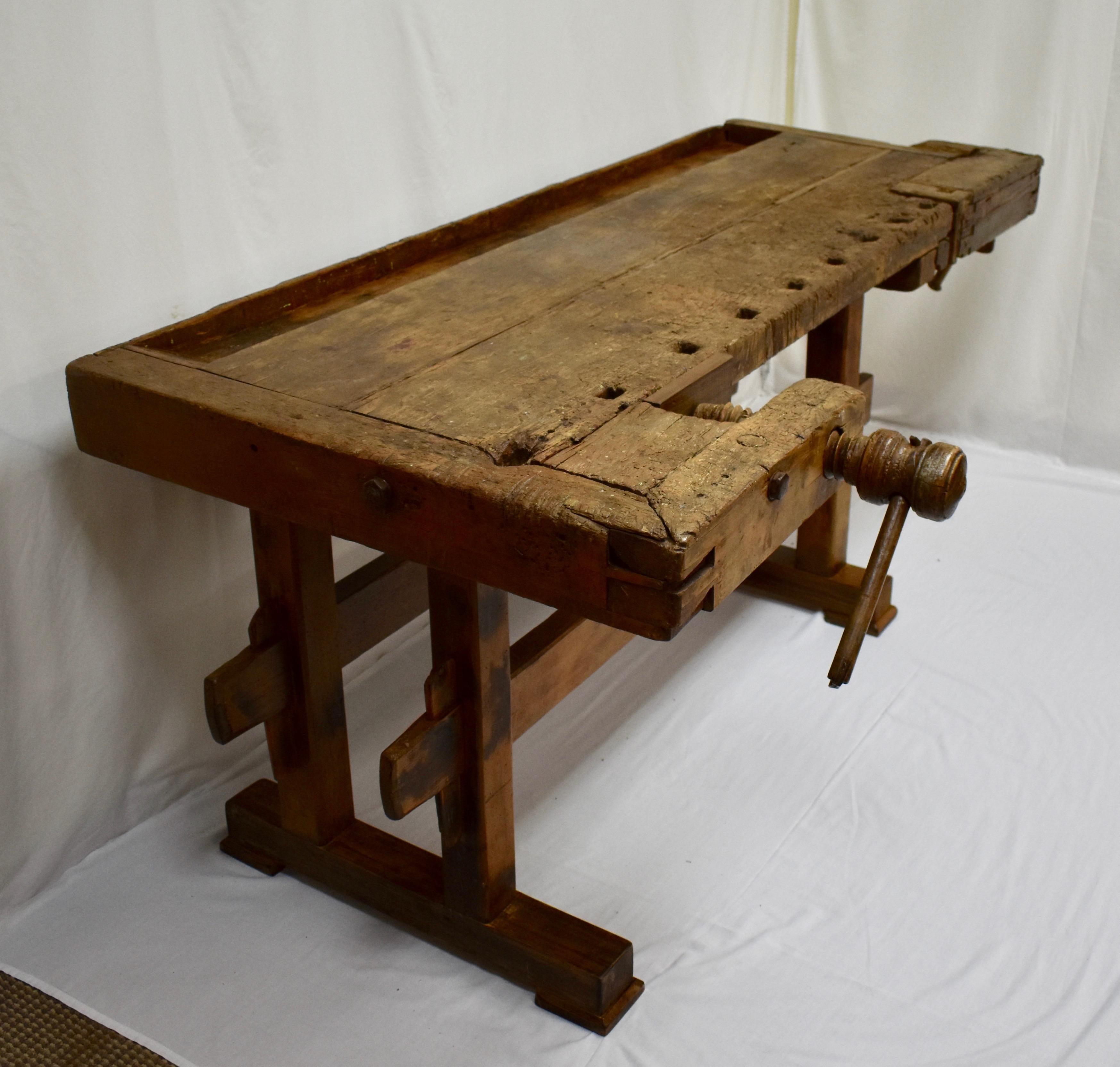 Industrial Oak Joiner's Workbench