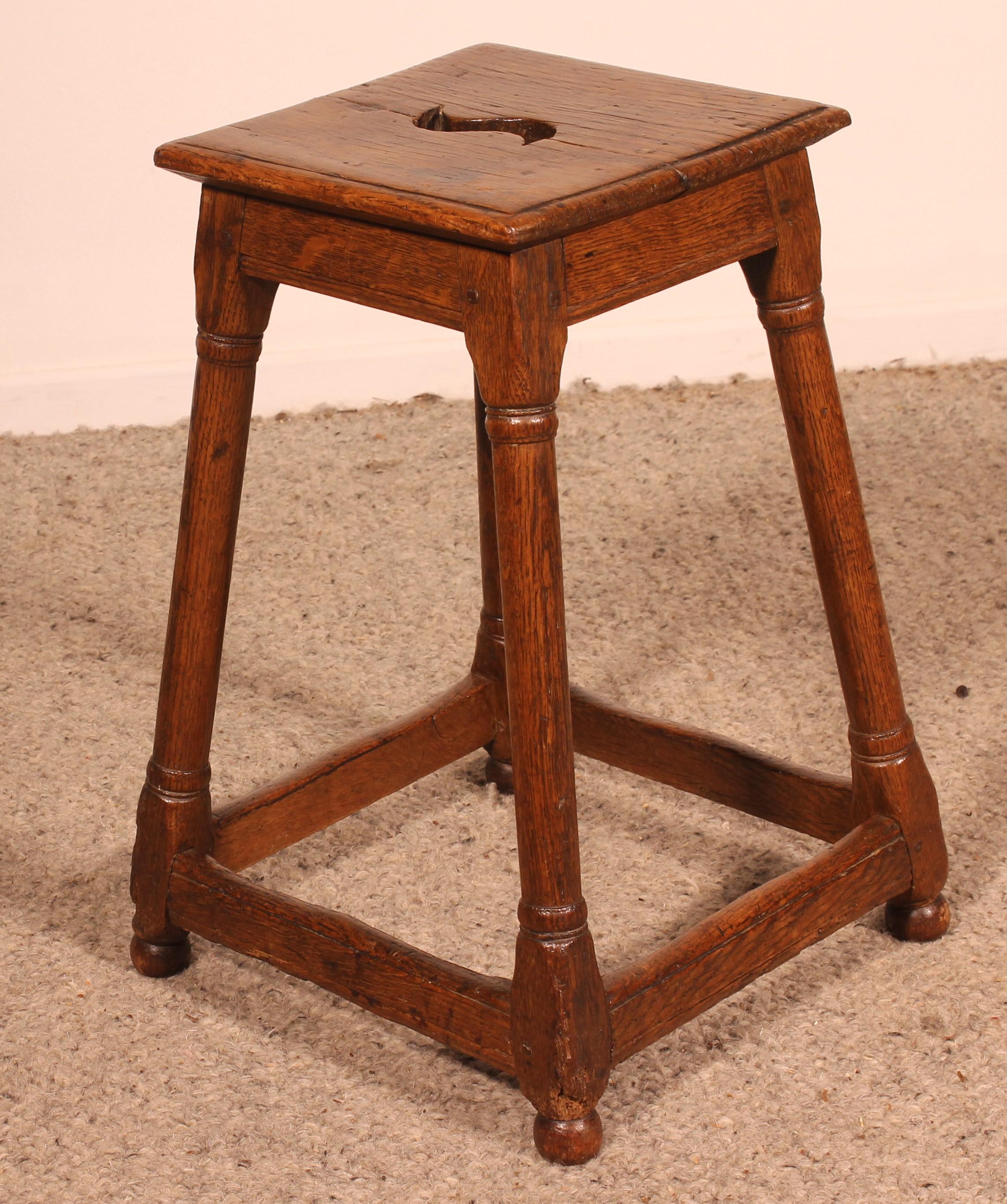 18th Century and Earlier Oak Joint Stool From The 18th Century For Sale