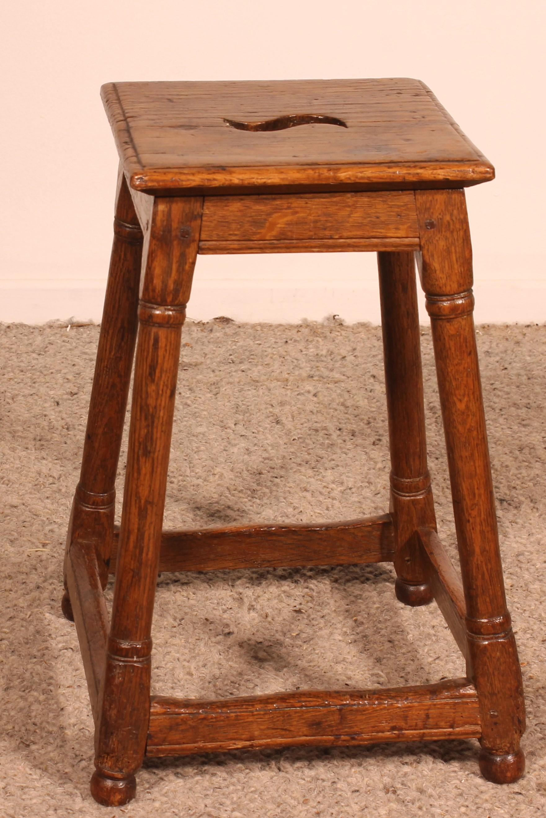Oak Joint Stool From The 18th Century For Sale 1