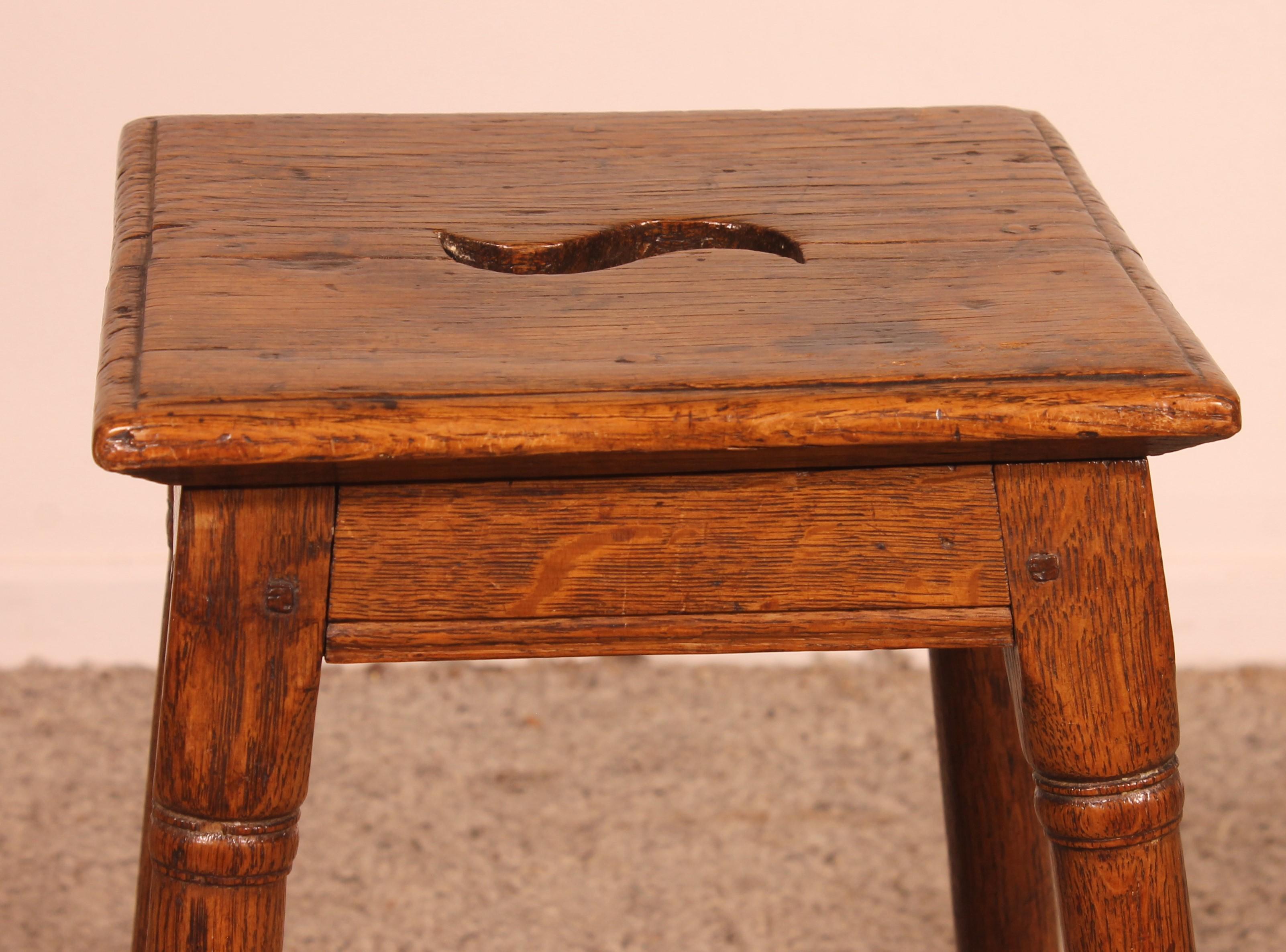 Oak Joint Stool From The 18th Century For Sale 2