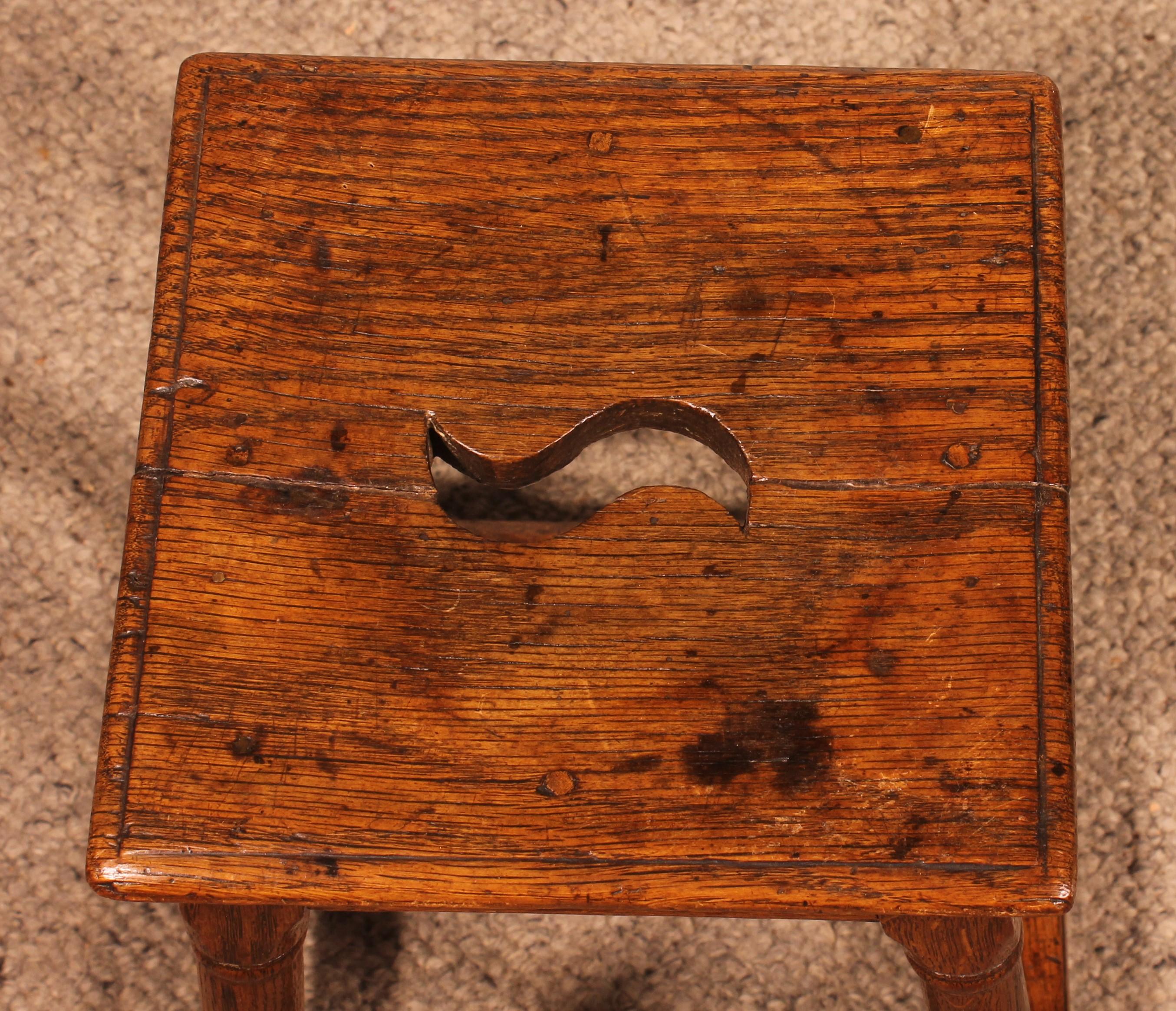 Oak Joint Stool From The 18th Century For Sale 3