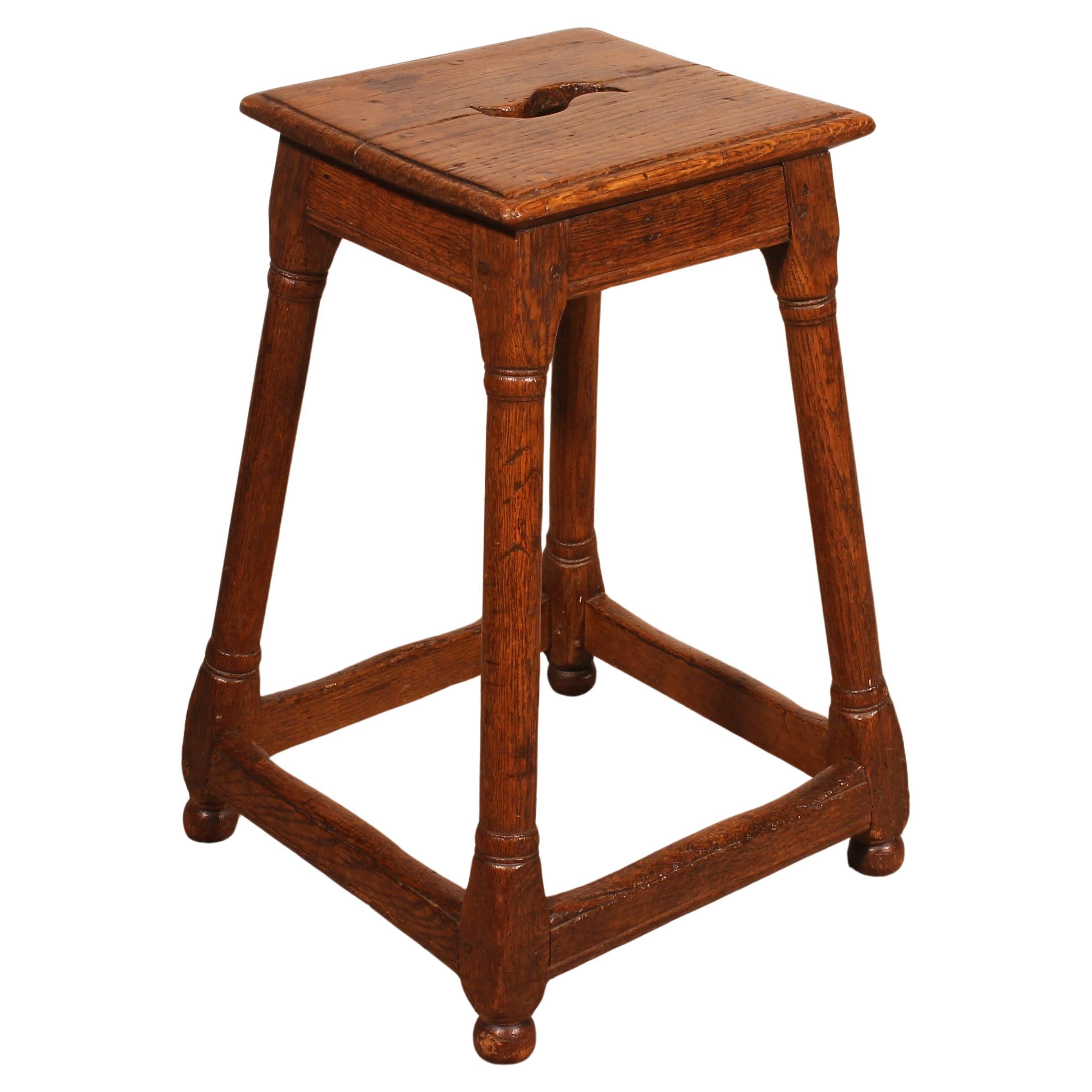 Oak Joint Stool From The 18th Century For Sale