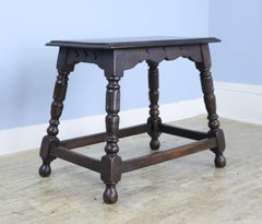 Oak Joint Stool with Carved Legs