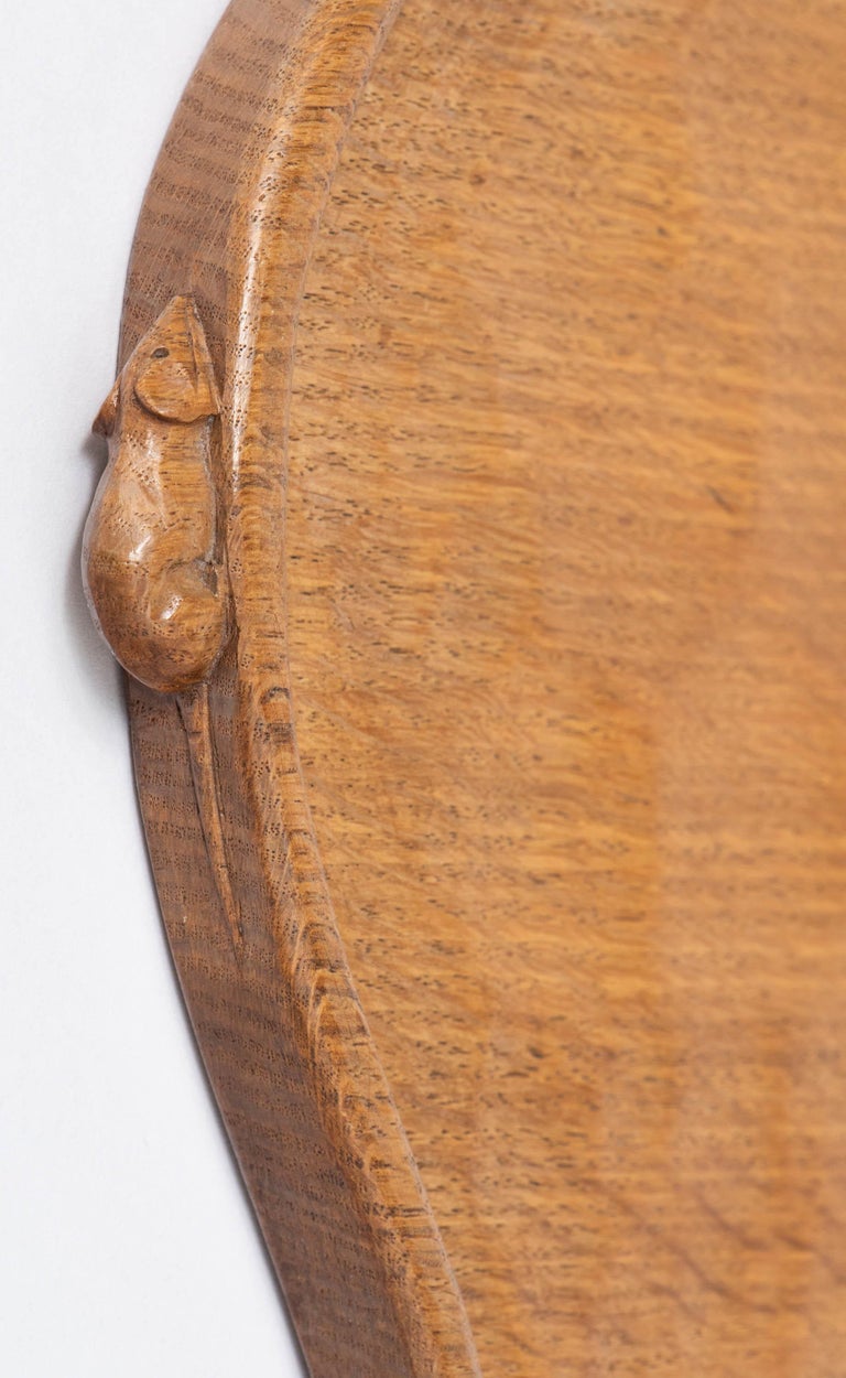 Oak Kidney Shaped Tray by Robert Mouseman Thompson, England, circa 1970 For Sale at 1stDibs