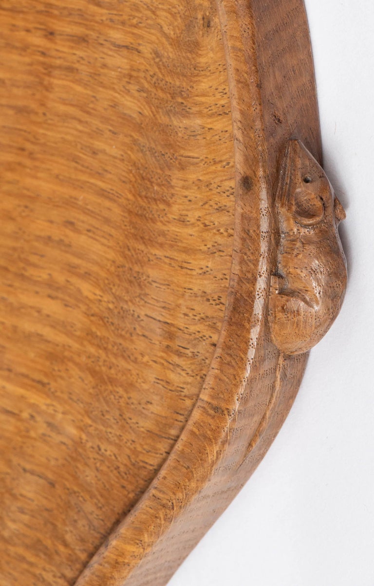 Oak Kidney Shaped Tray by Robert Mouseman Thompson, England, circa 1970 For Sale at 1stDibs