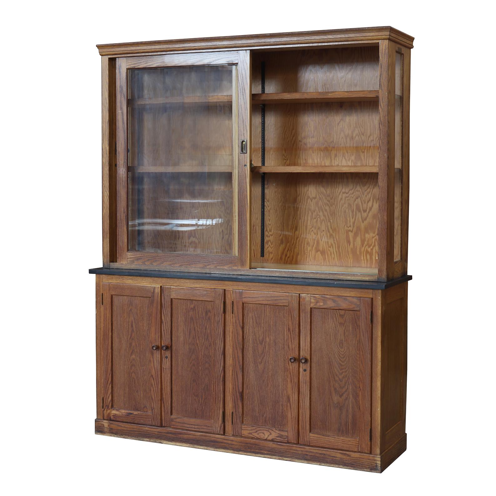 Industrial Oak Laboratory Cabinet