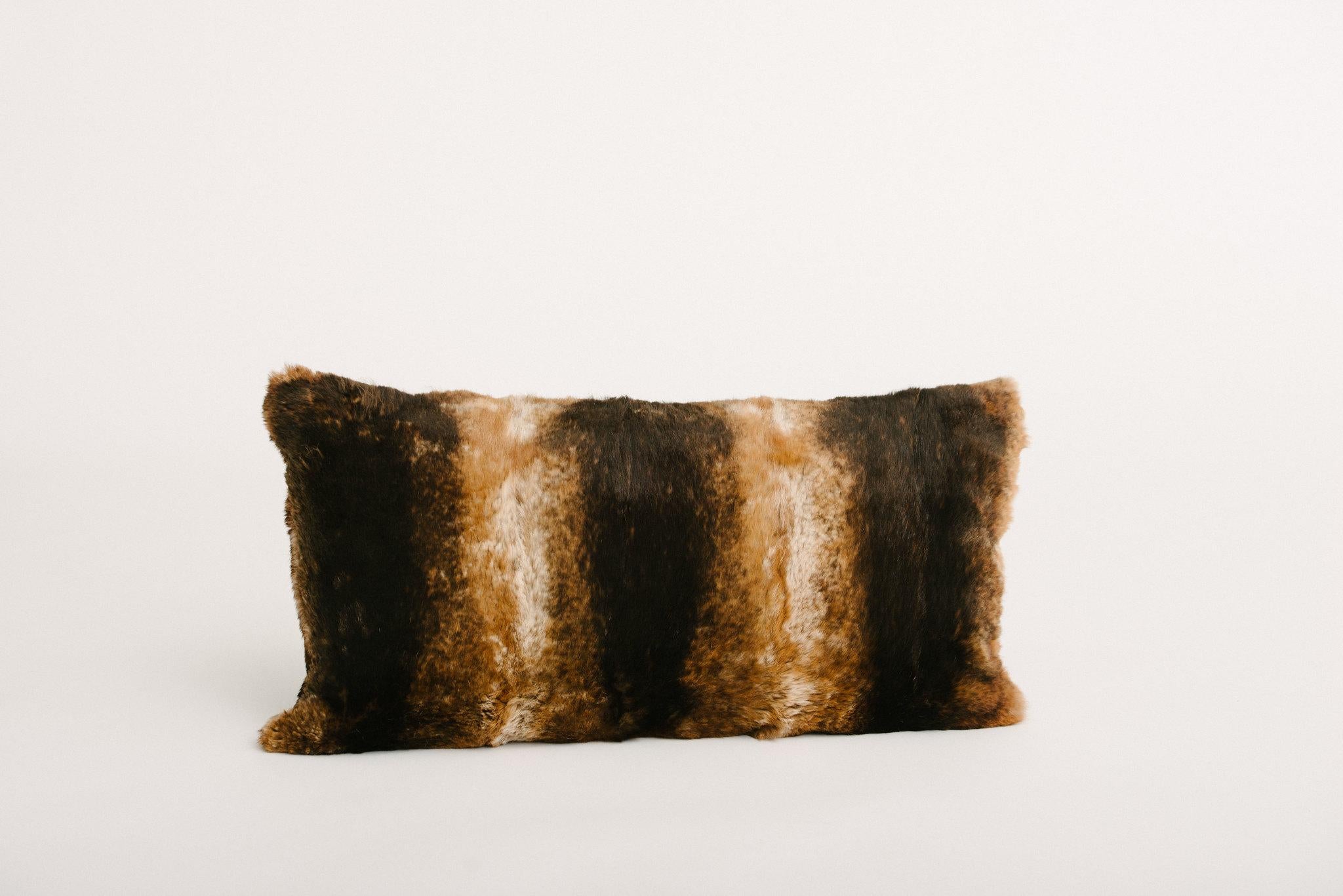 Oak Lapin Fur Lumbar Pillow 1