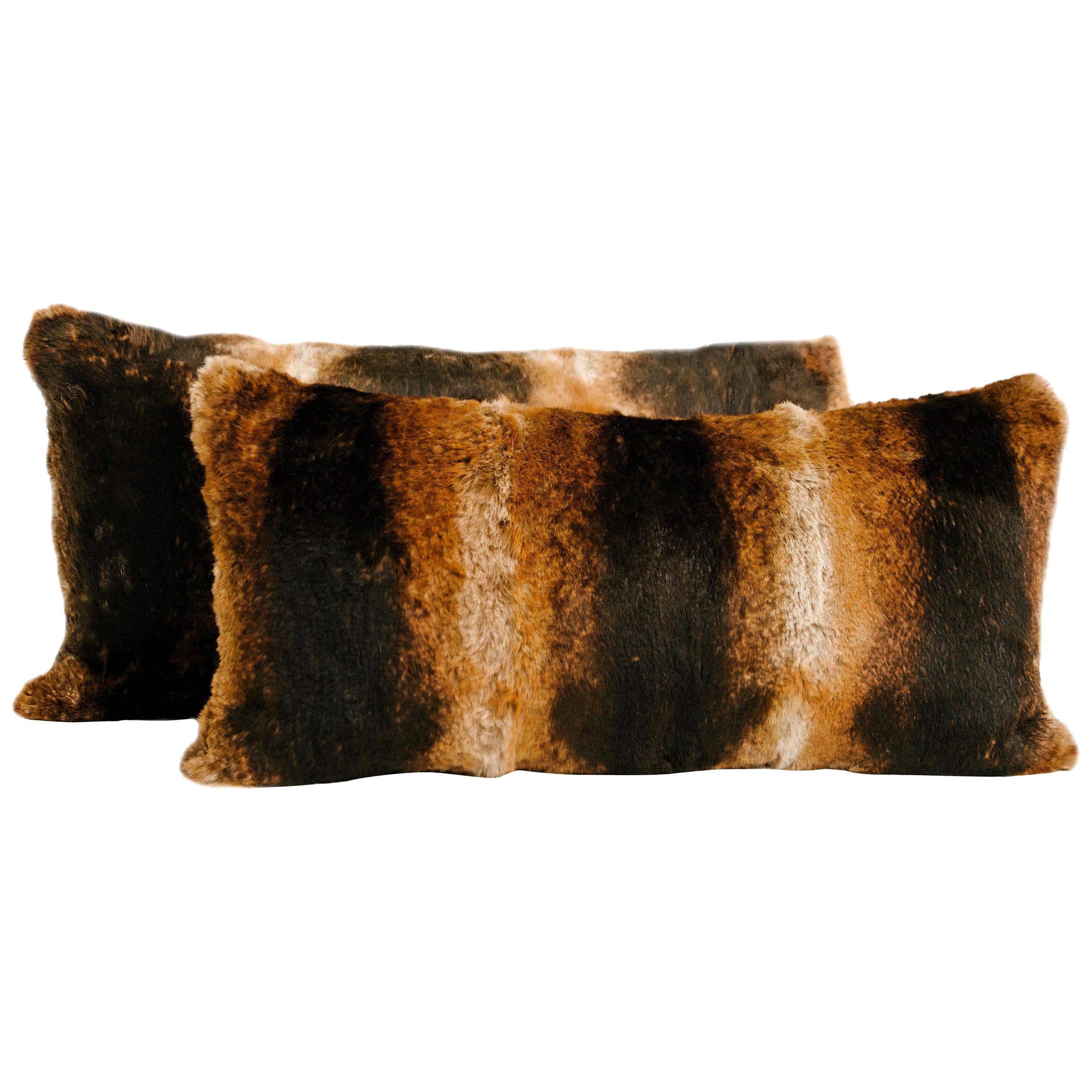 Oak Lapin Fur Lumbar Pillow