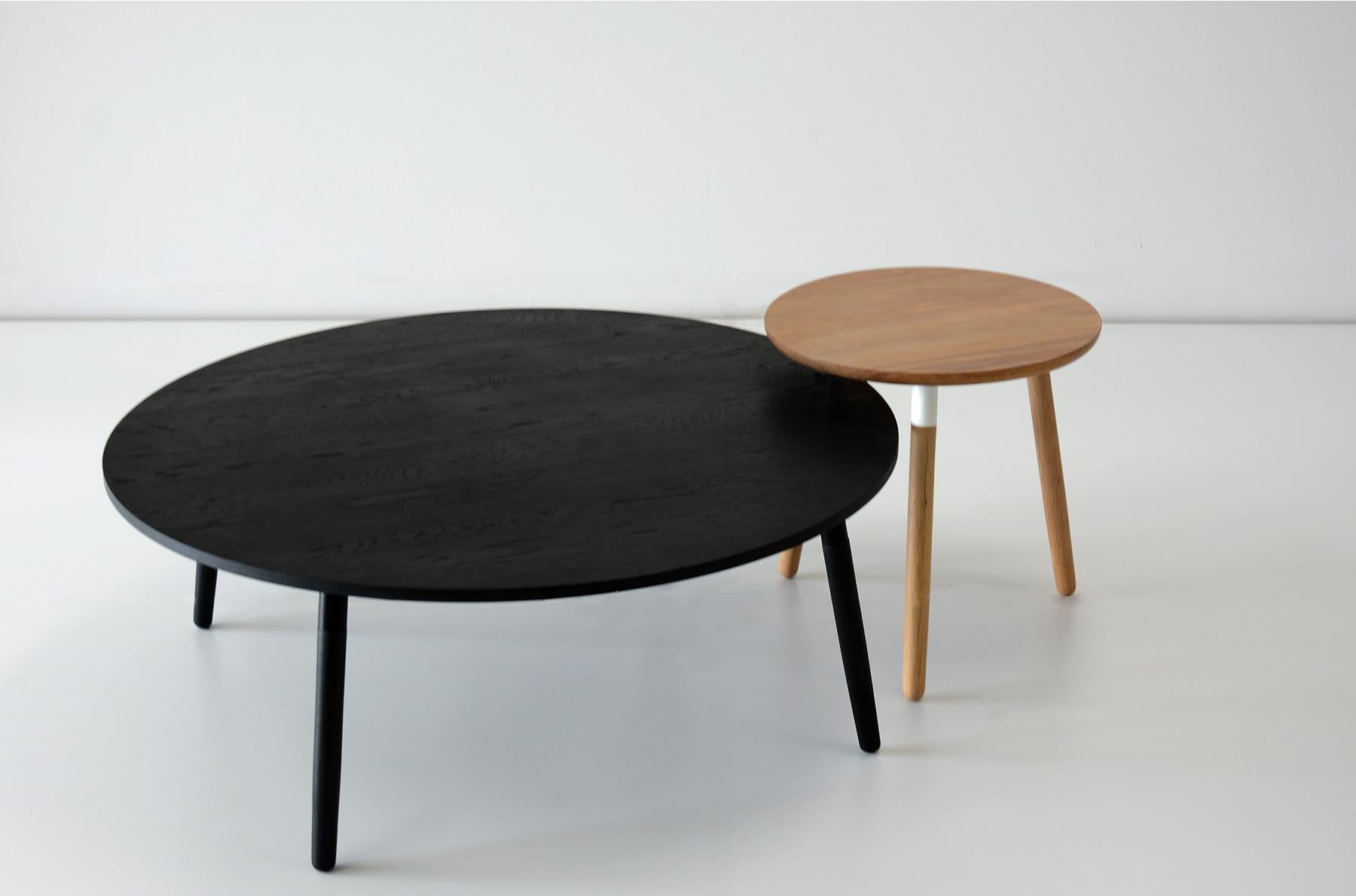 Contemporary Oak Large Short Crescenttown Side Table by Hollis & Morris