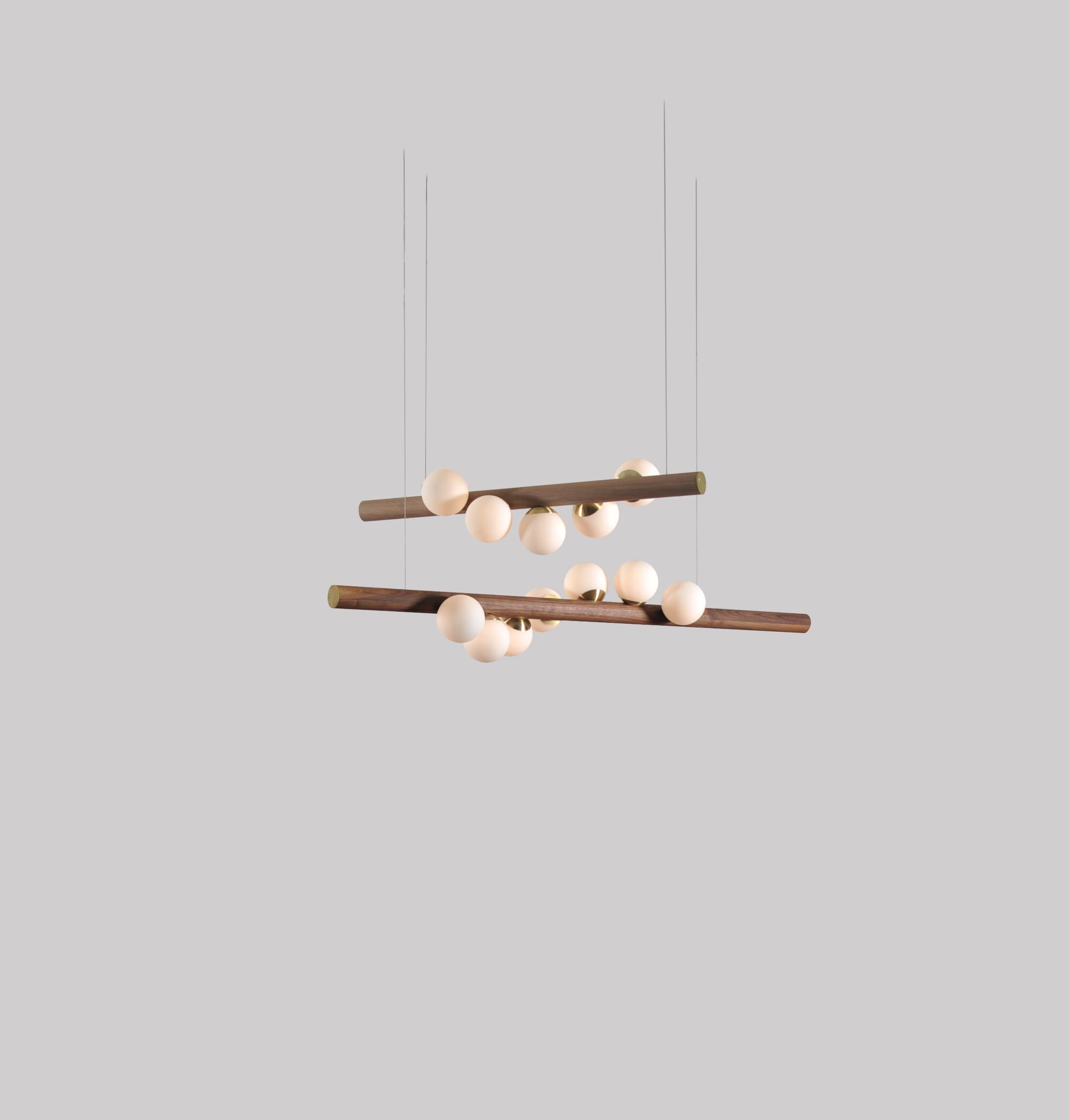 Oak Large Willow Horizontal Pendant by Hollis & Morris 7