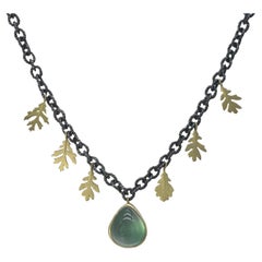 Oak Leaf and Prehnite Necklace