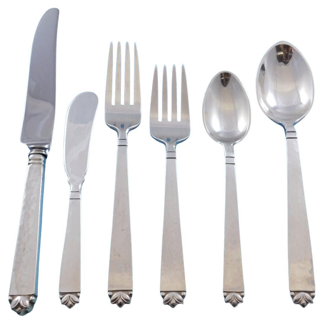 Oak Leaf by Old Newbury Crafters Set de couverts en argent sterling 48 Pieces