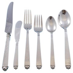 Oak Leaf by Old Newbury Crafters Sterling Silver Flatware Set 77 Pieces