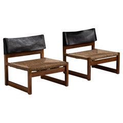 Oak & Leather Chairs by Gregorio Vicente Cortes, Spain circa 1963