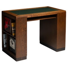 Bureau en chêne et cuir, Pays-Bas 1920