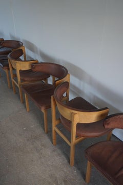 Oak & Leather Dining Chair by Børge Mogensen for Fredericia, 1960s