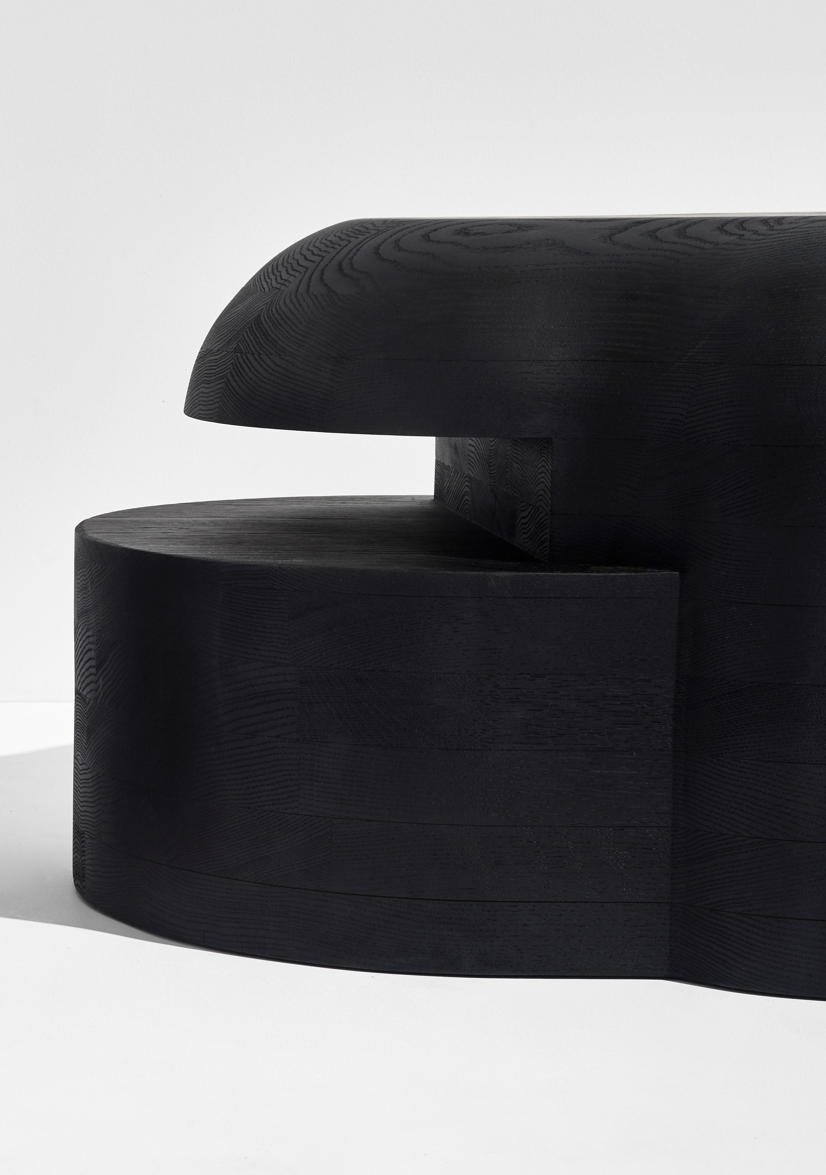 Oak Lahmu X stool by Sizar Alexis
Limited edition of 10 pieces
Dimensions: D 70 x W 90 x H 50 cm
Materials: Burned American oak.

Available in natural cherry, natural oak, or burned oak.

When me and my wife got home from the maternity ward in april