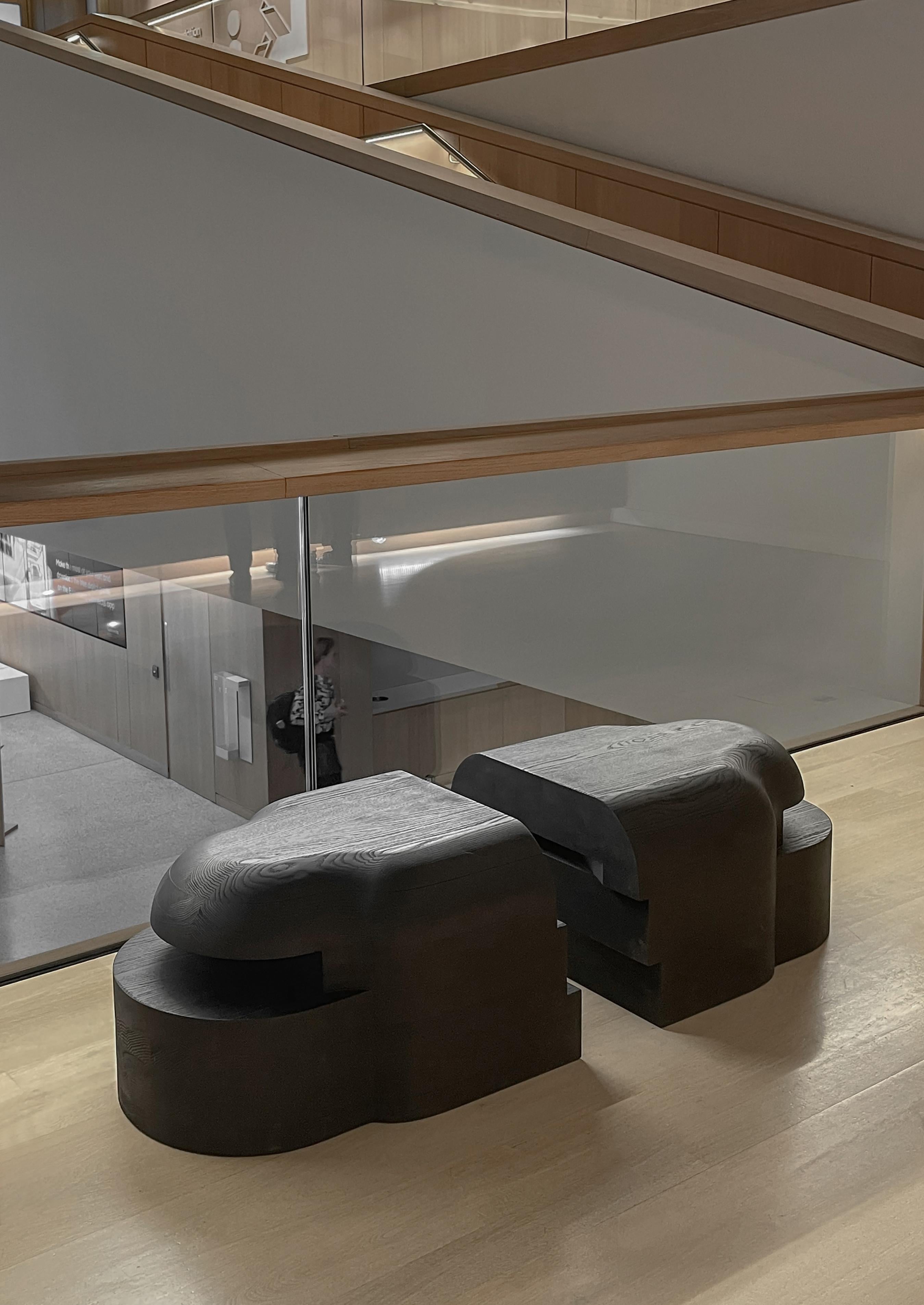 Contemporary Oak Lahmu X Stool by Sizar Alexis For Sale