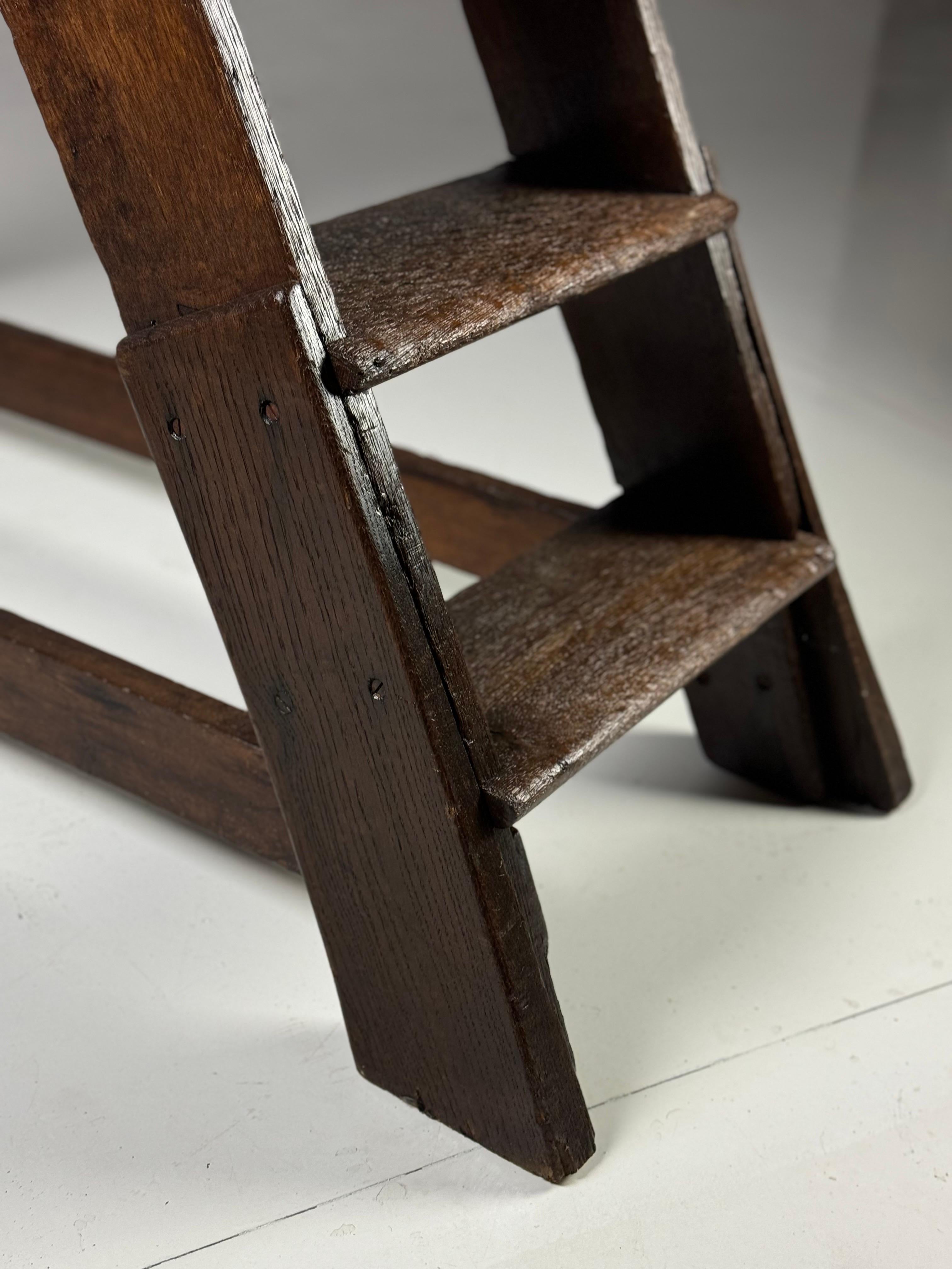 Fin du XIXe siècle Escalier de la bibliothèque en Oak en vente