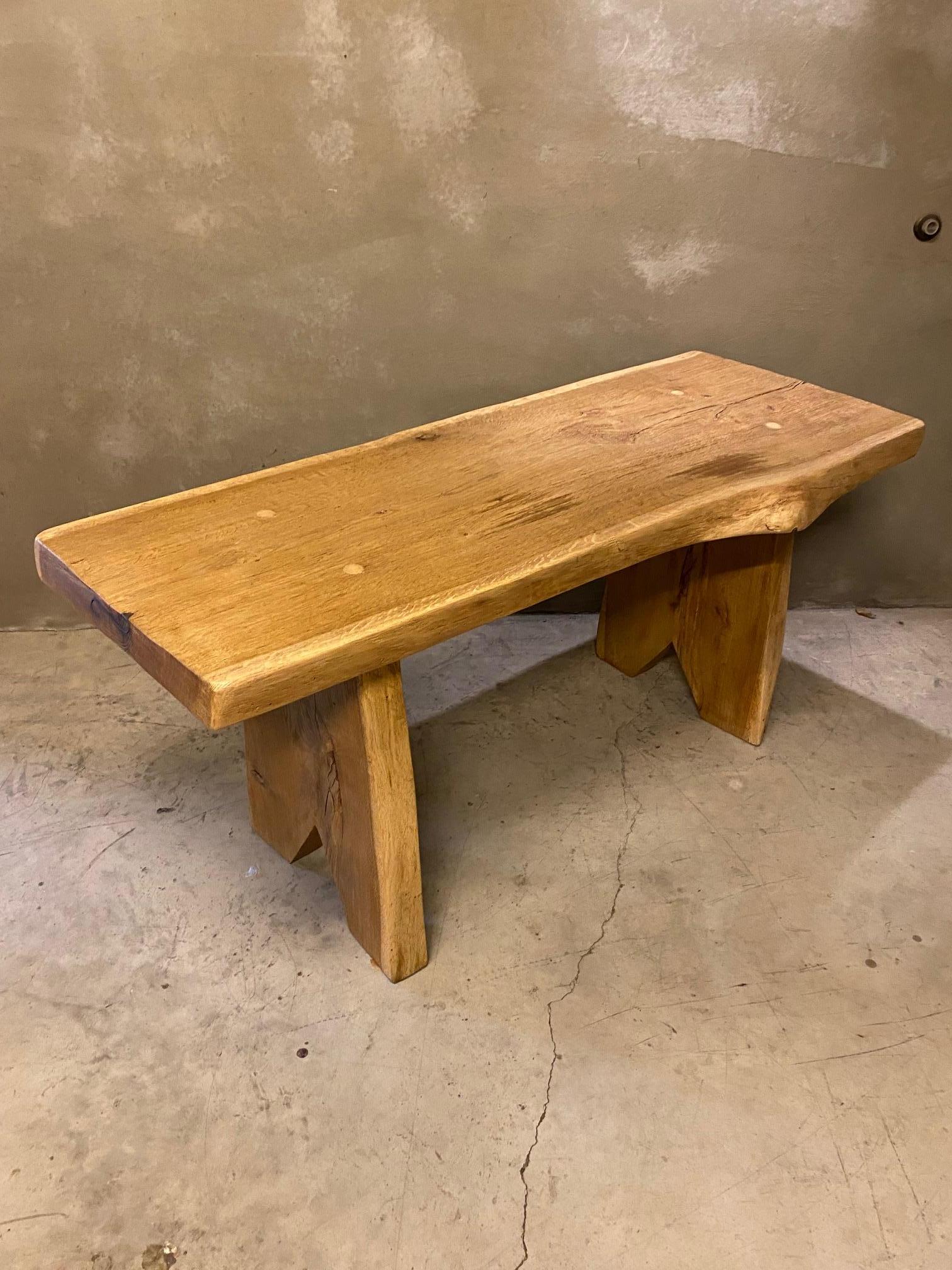Oak Live Edge Console Table or Desk, France, 1950's For Sale 6