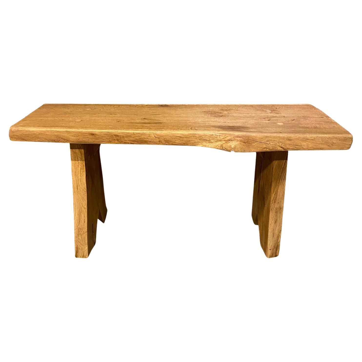 Oak Live Edge Console Table or Desk, France, 1950's