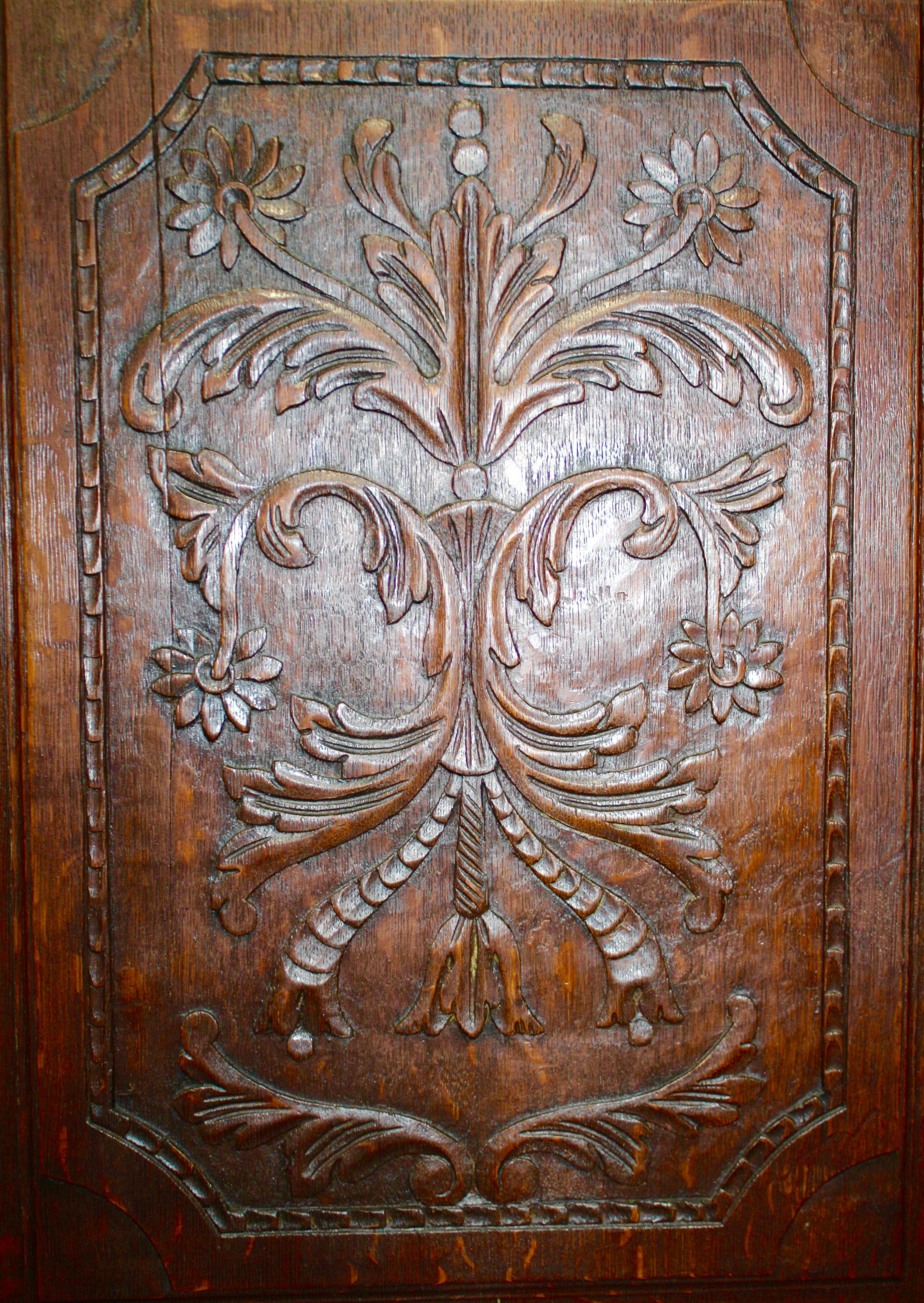 Oak Louis XV Style Four-Door Cabinet, circa 1810 1