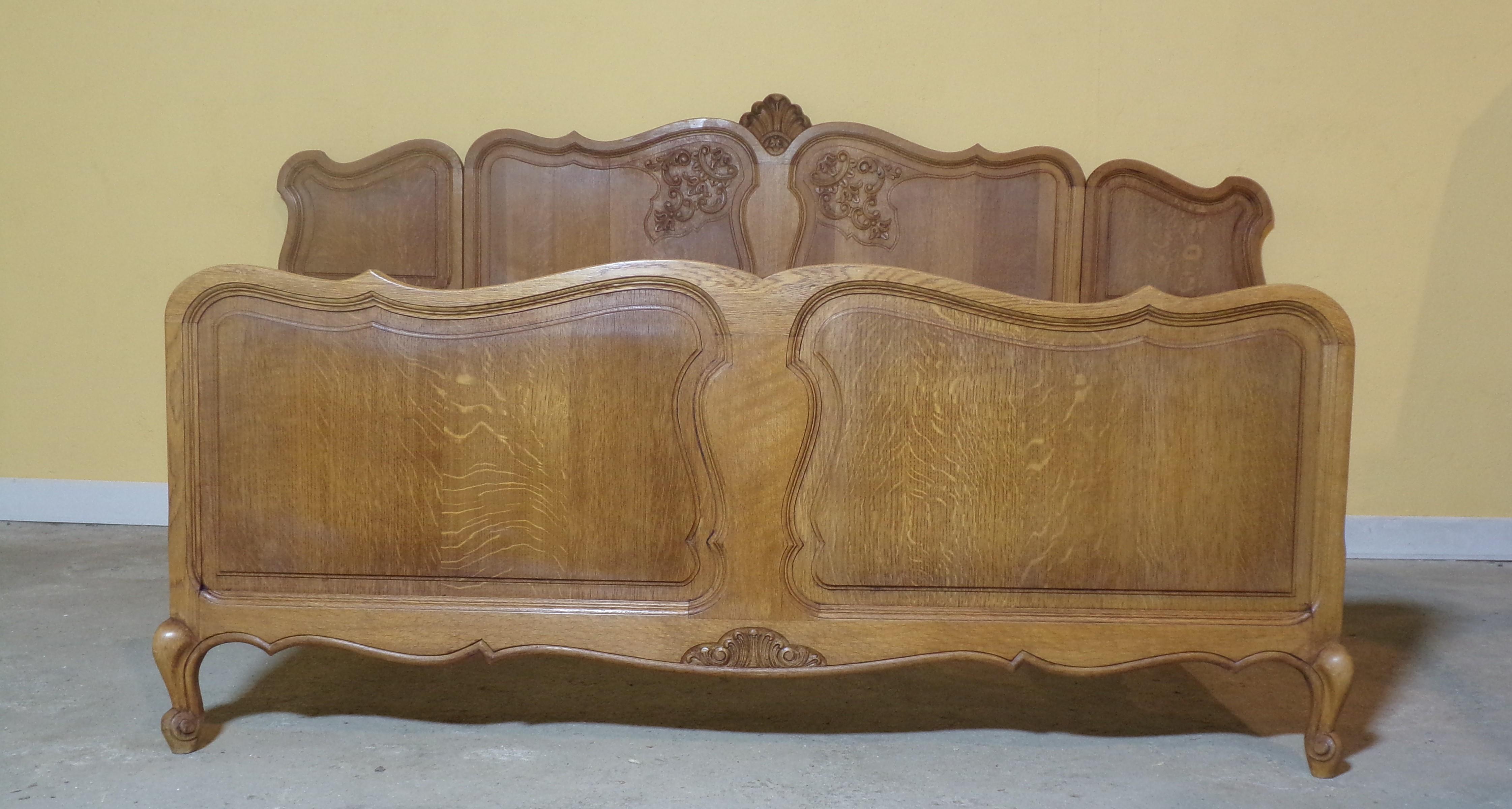 A most unusual French hand carved Double bed with 