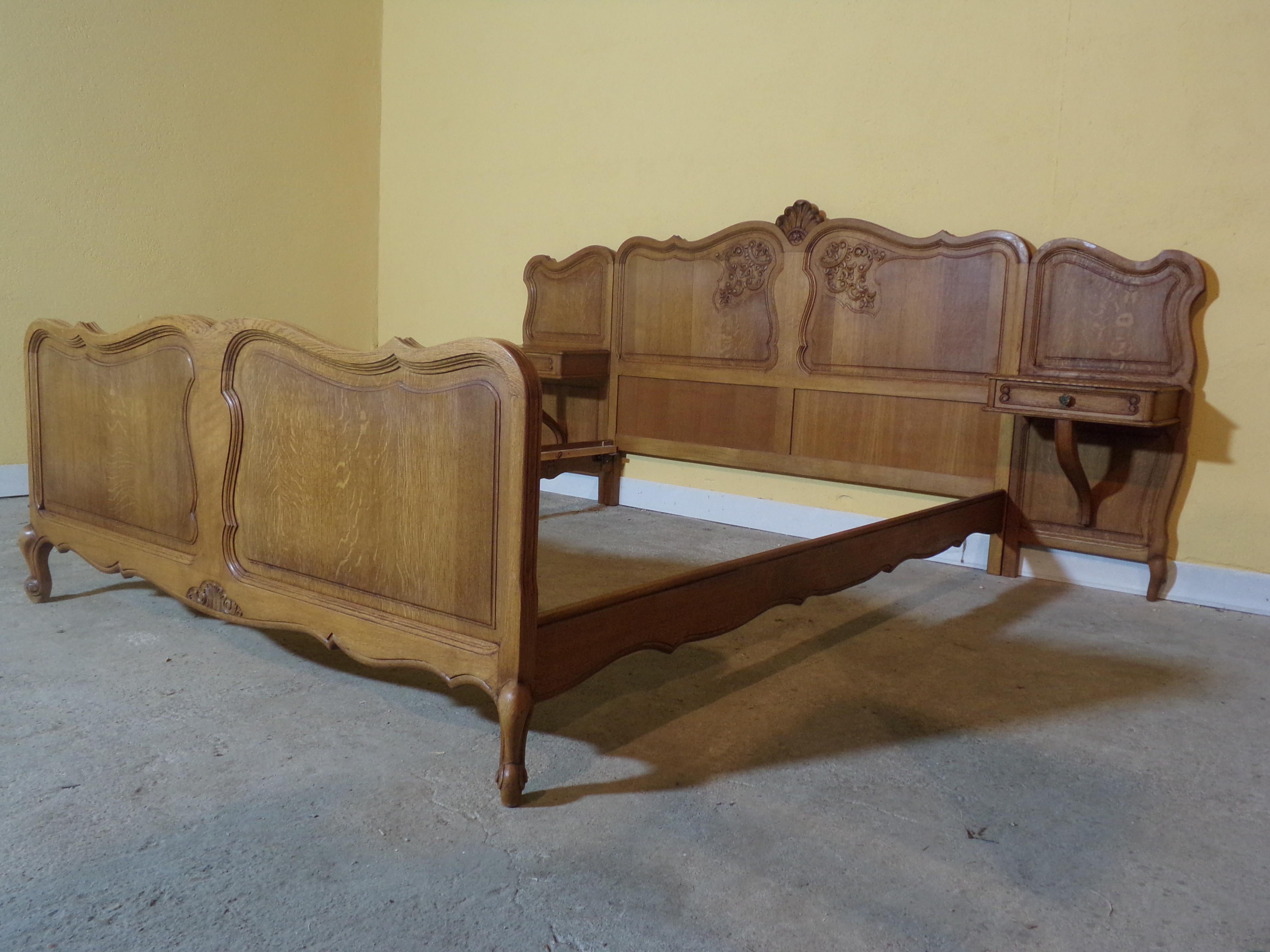 French Oak Louis XV Style Double Bed, C1930 For Sale