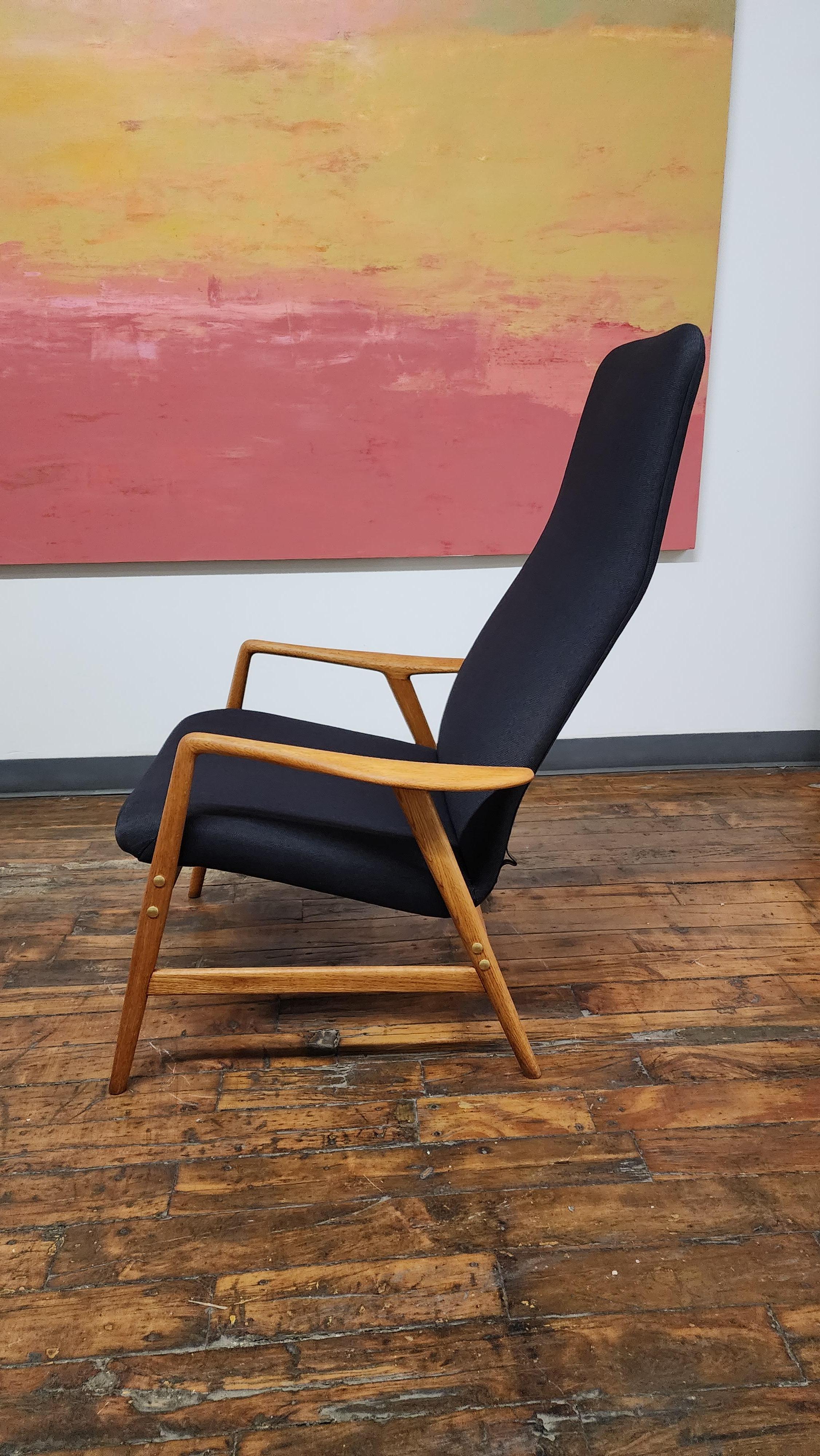 Swedish Oak Lounge Chair by Alf Svensson for Dux For Sale