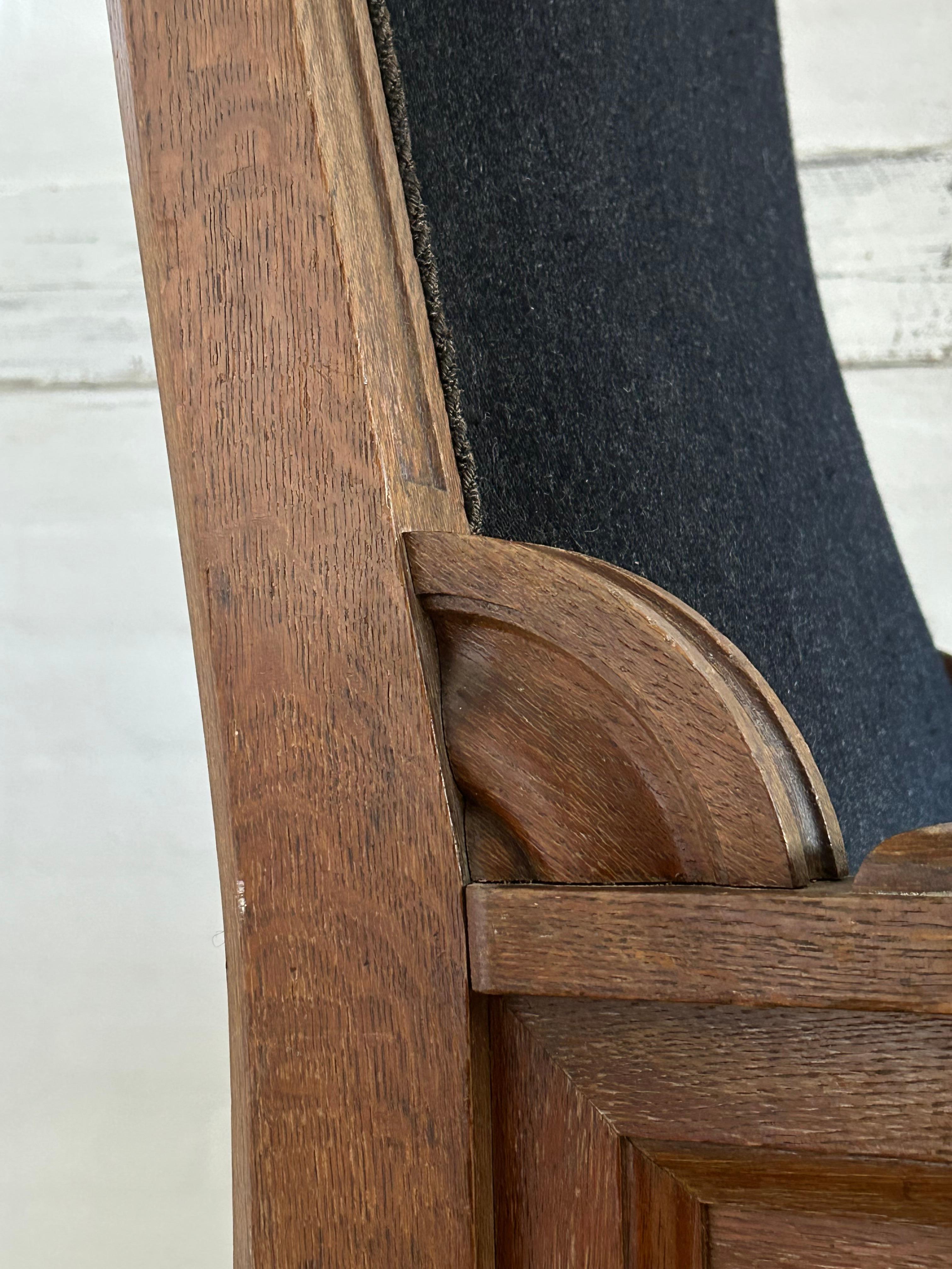 Neoclassical Oak Lounge Chair by Architect Martin Borch, Denmark 1902-1903 For Sale