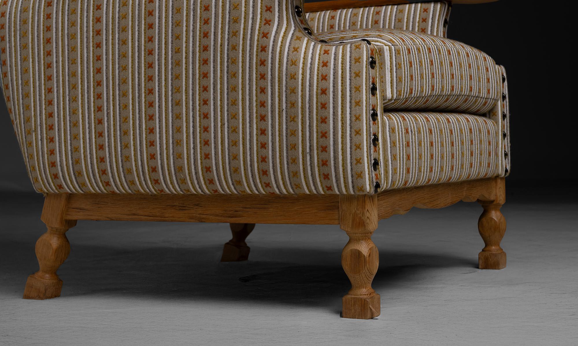 Sedia da salotto in Oak, Danimarca, circa 1960 In condizioni buone a Culver City, CA