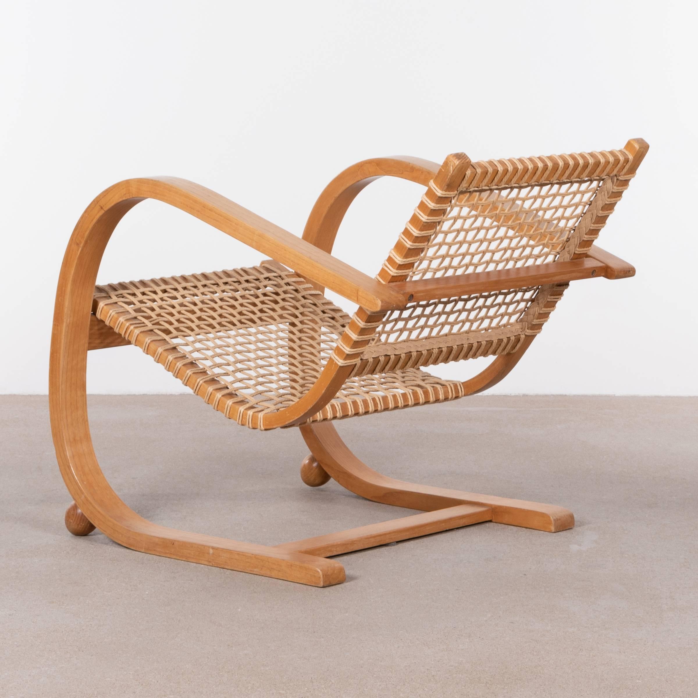 Oak Lounge Chair in the Manner of Bas Van Pelt In Good Condition In Amsterdam, NL