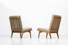 Chaises longues en Oak, designées par Karl-Erik Ekselius. Produit par JOC Suède, années 1950