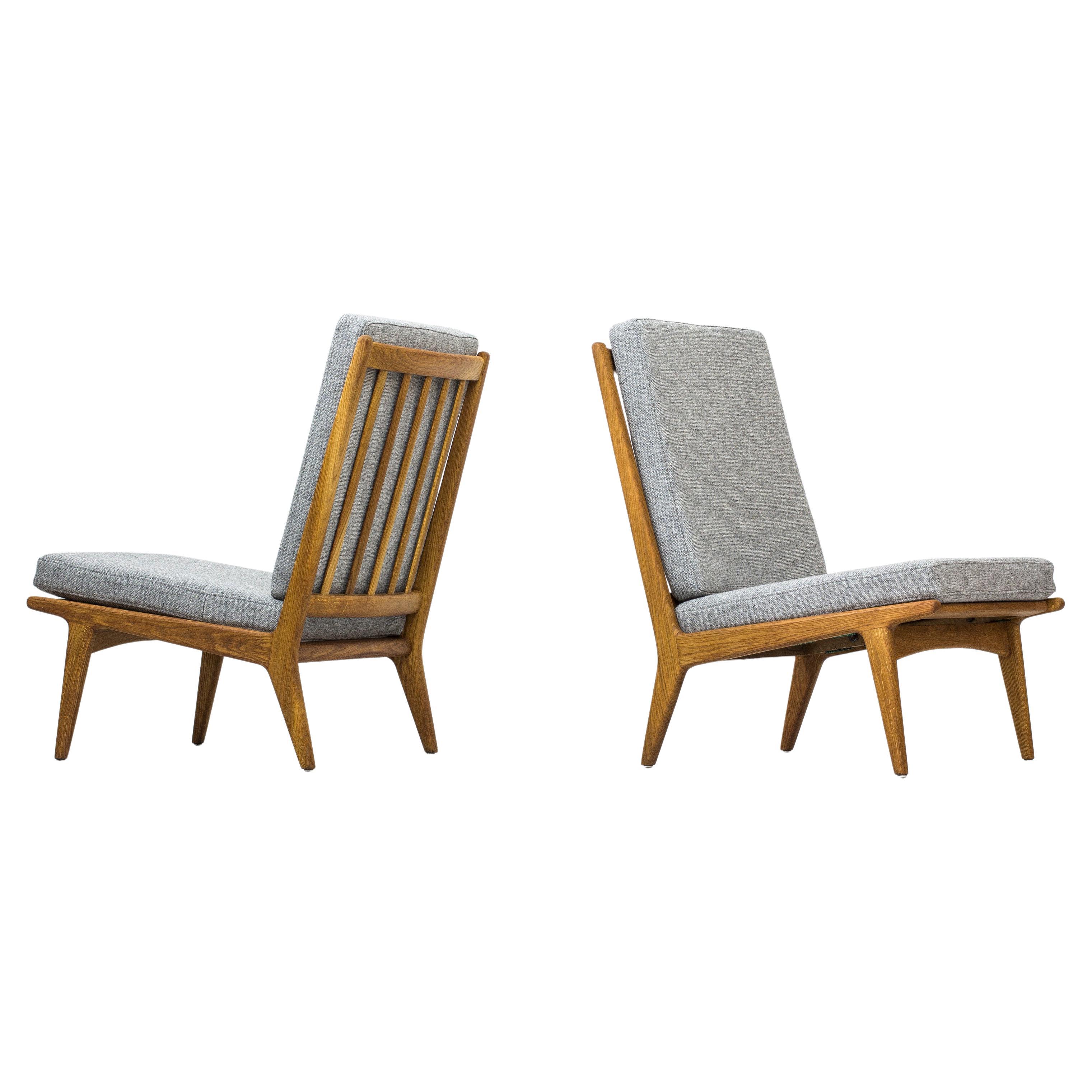 Oak Lounge chairs designed by Karl Erik Ekselius. Produced by JOC Sweden, 1950s in vendita