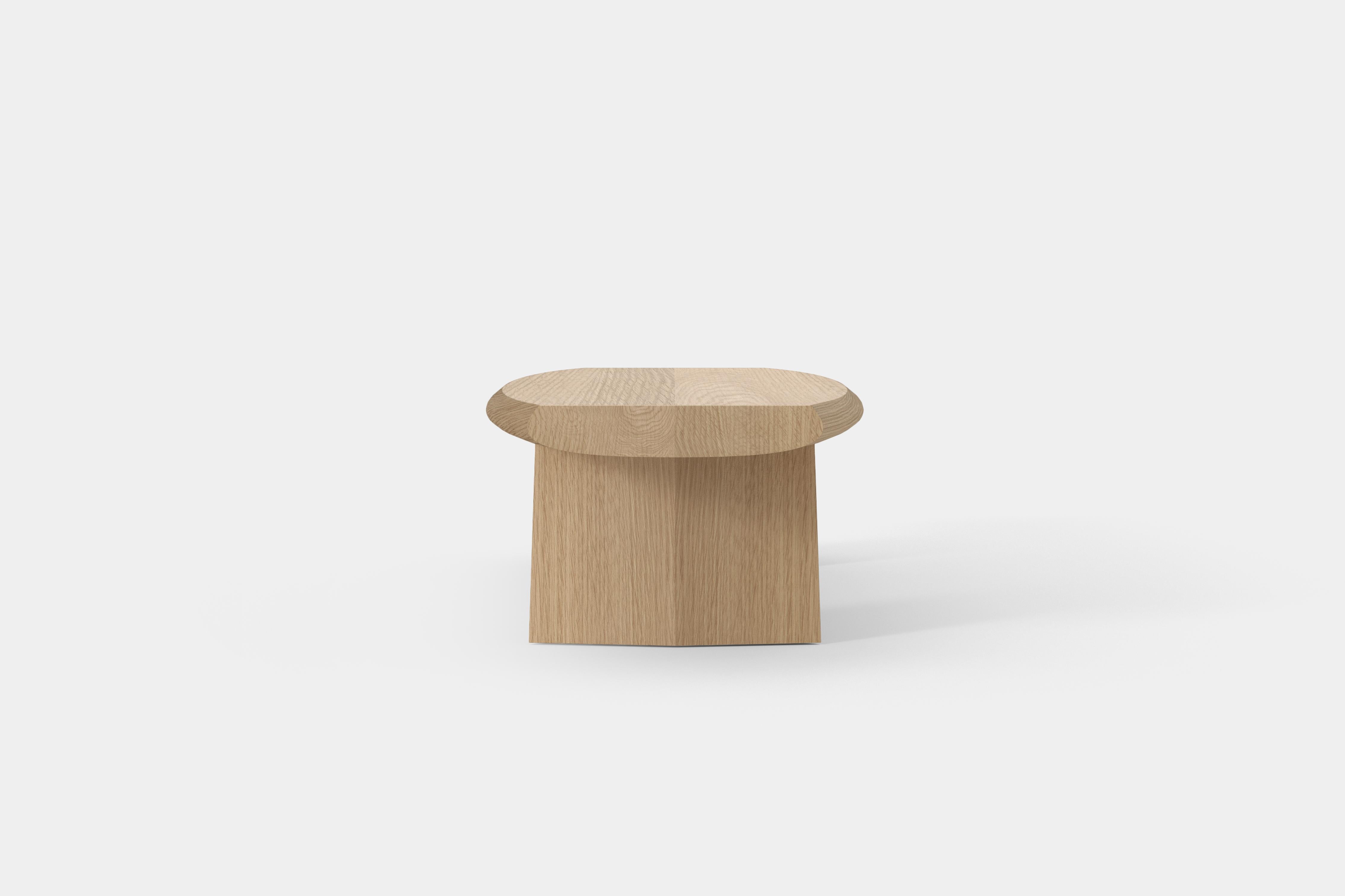 Tavolino basso Peana, panca in finitura Oak Wood naturale di Joel Escalona in vendita 1