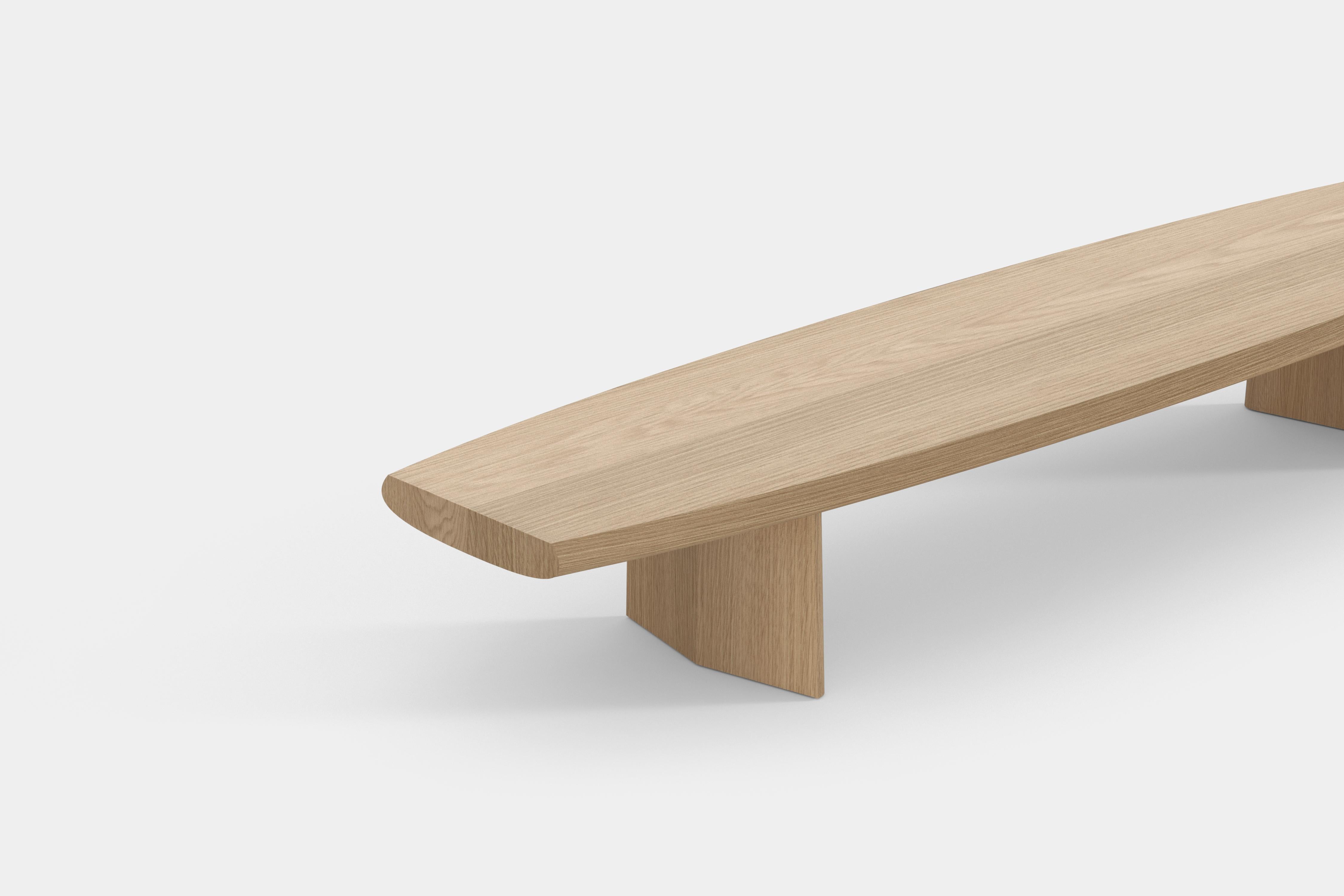 Tavolino basso Peana, panca in finitura Oak Wood naturale di Joel Escalona in vendita 3