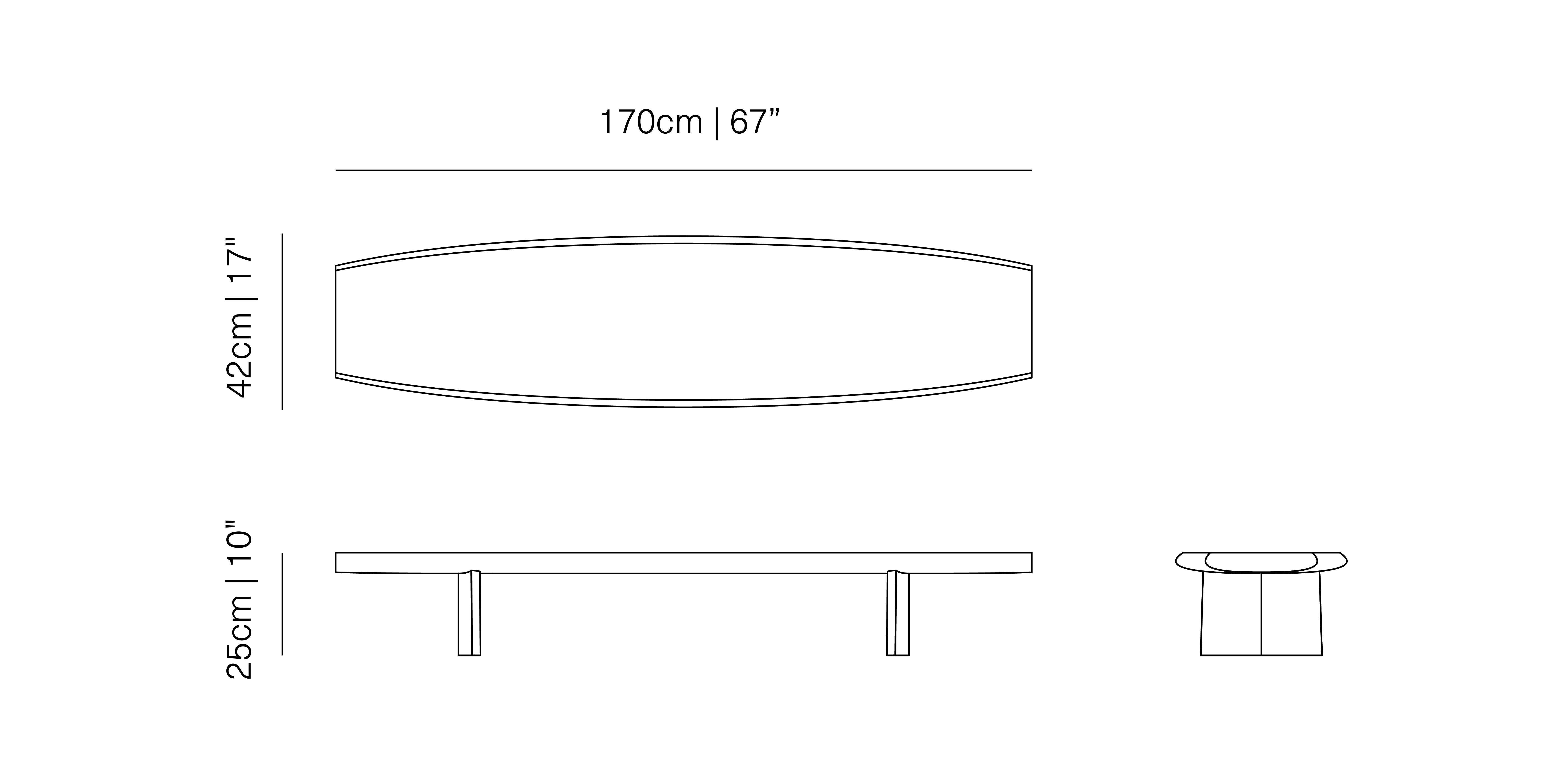 Peana Low Coffee Table, Bench in Natural Oak Wood Finish by Joel Escalona For Sale 5