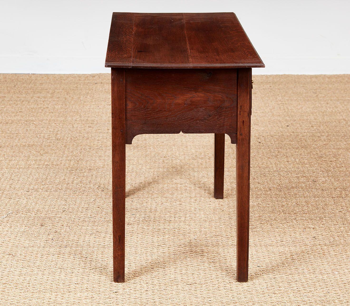 Oak Lowboy with Open Scrollwork Apron For Sale 2