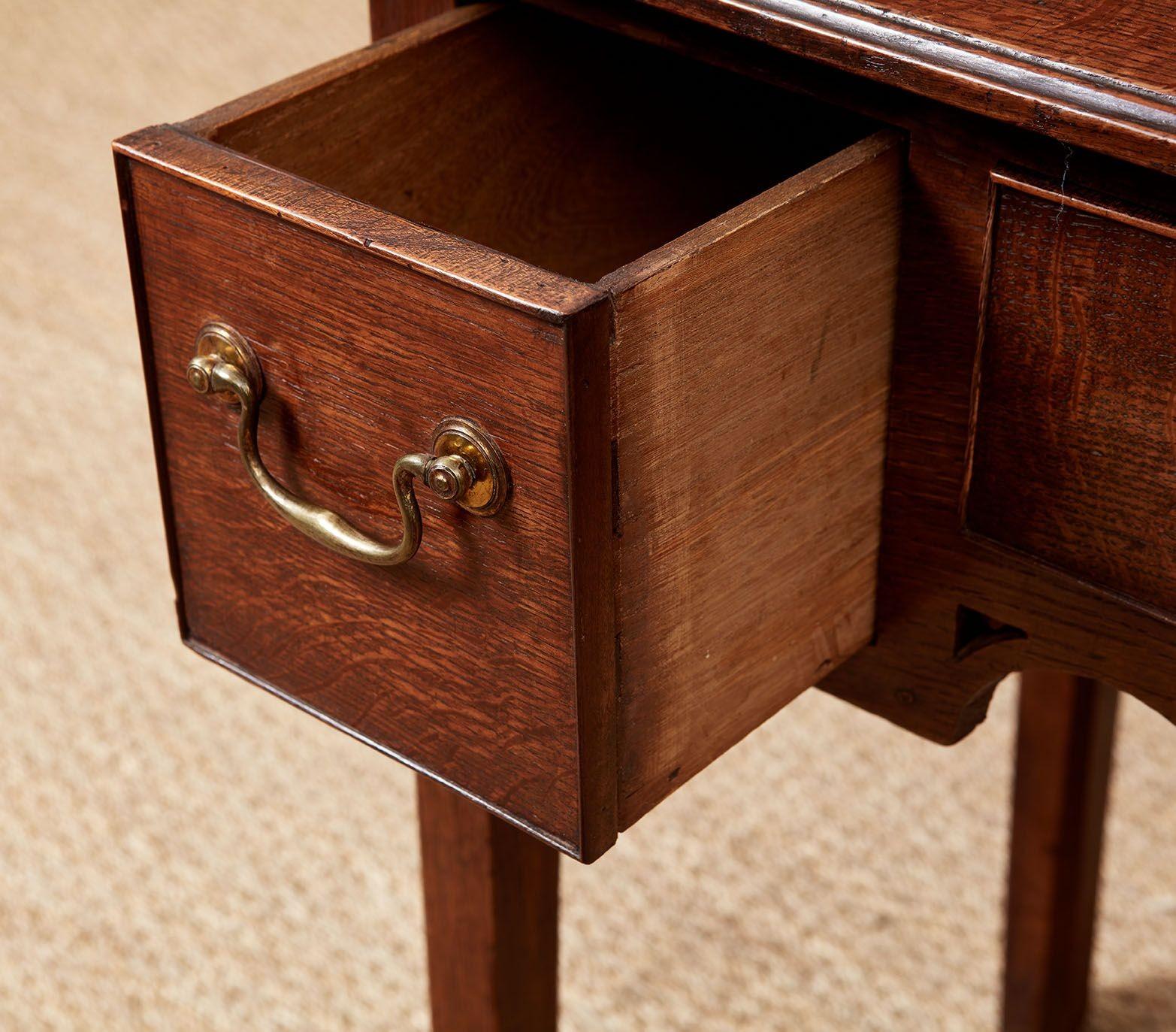 Oak Lowboy with Open Scrollwork Apron For Sale 3