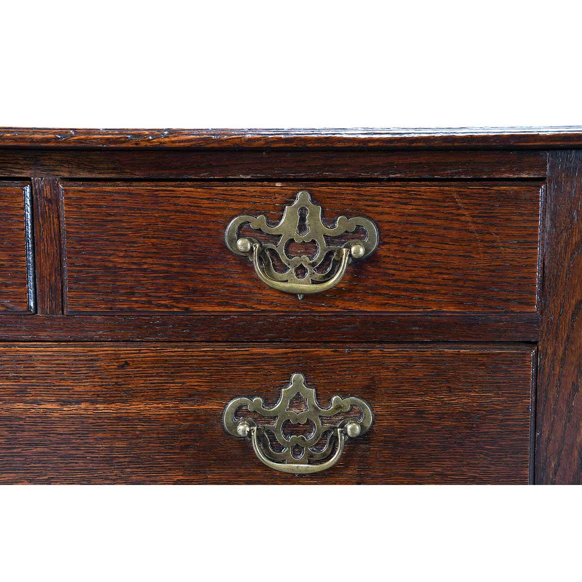 Country Oak Lowboy with Two Drawers Over One For Sale