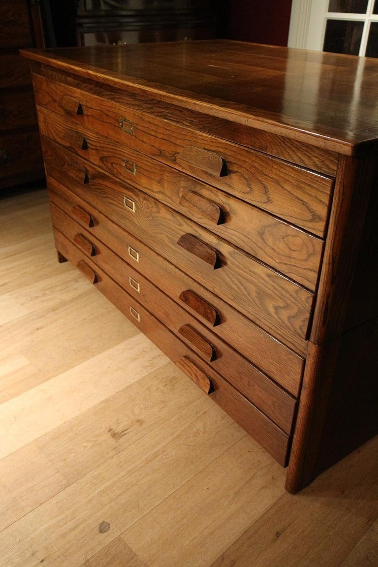 Oak Map Chest For Sale at 1stDibs