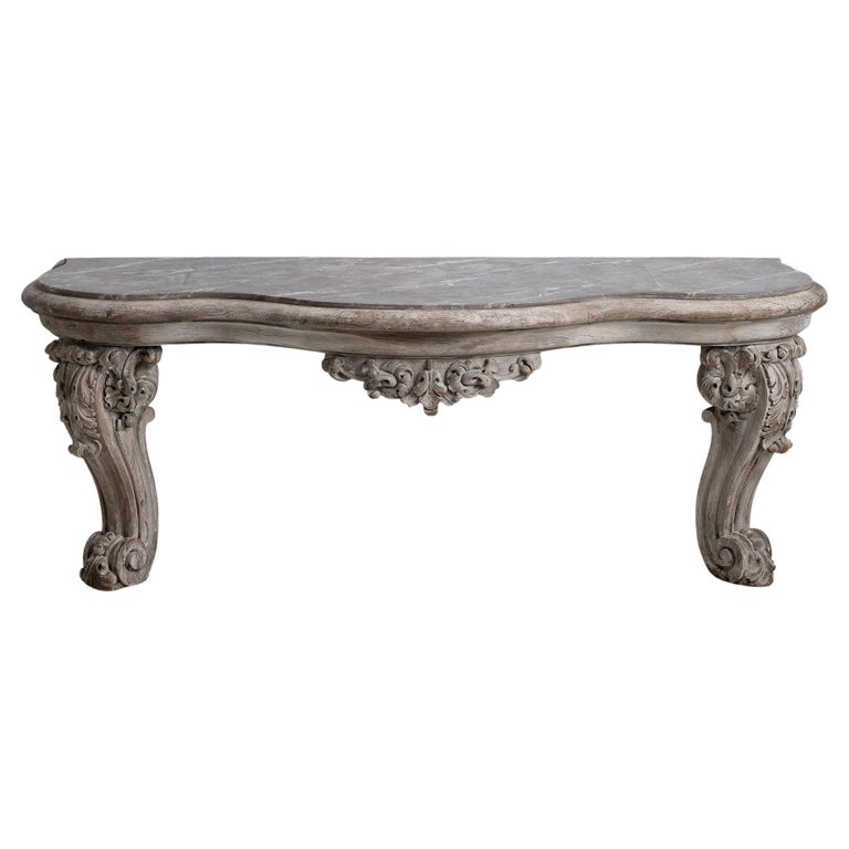 Oak and Marble Console Table, Ireland Circa 1840 at 1stDibs
