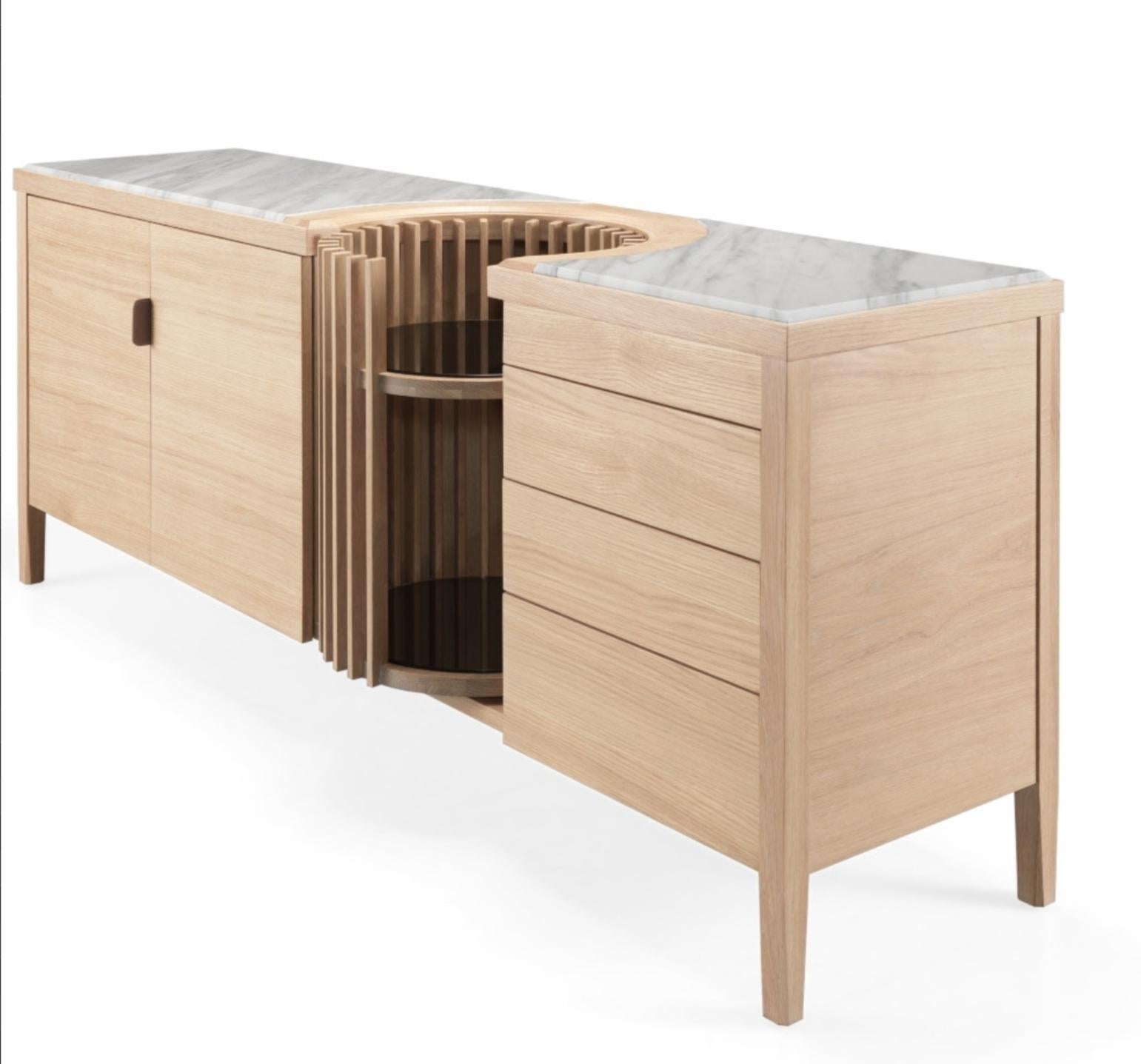 Oak,  Credenza e mobile bar in marmo in vendita 4