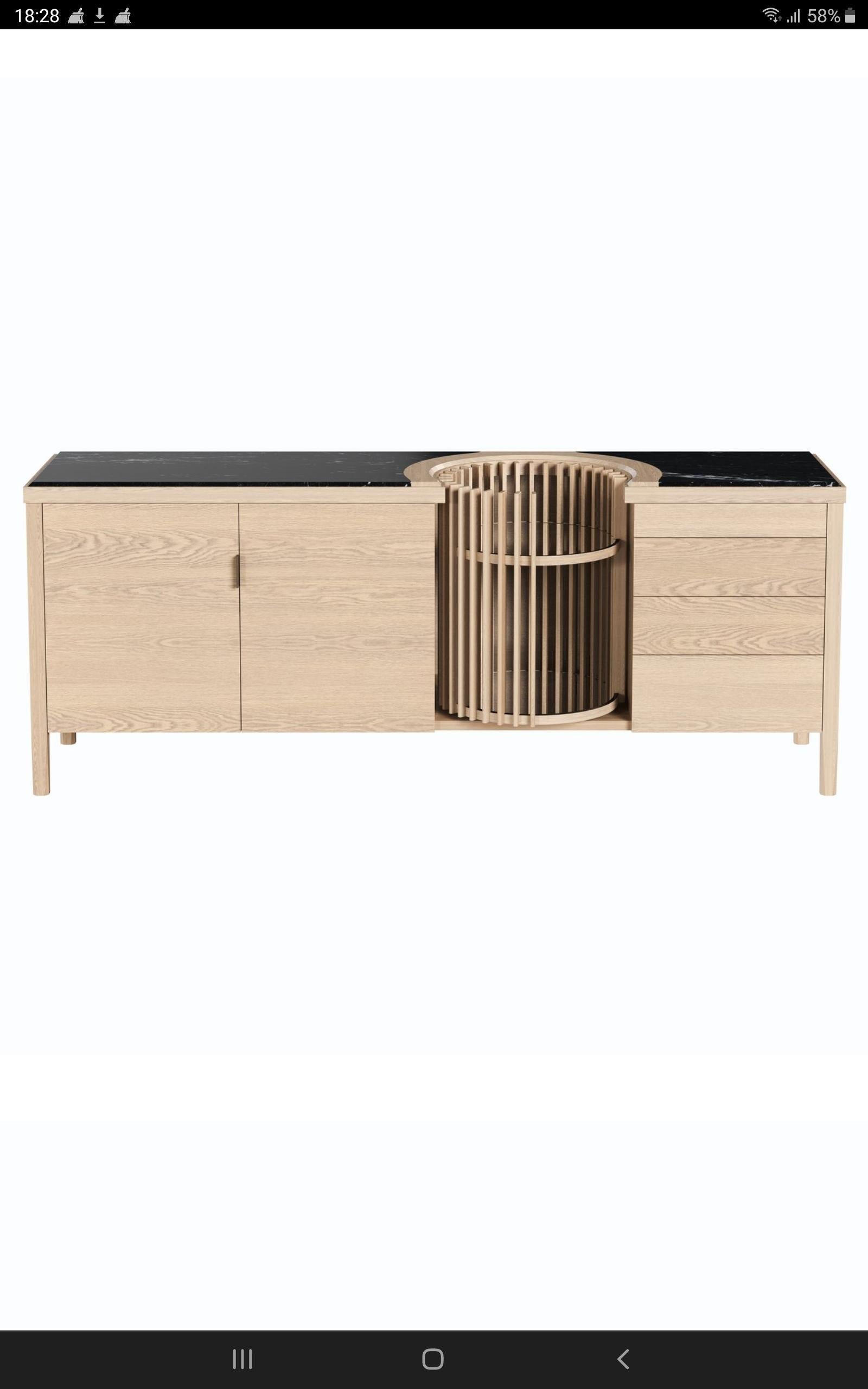 Oak,  Credenza e mobile bar in marmo In condizioni Nuovo in vendita a Paris, FR